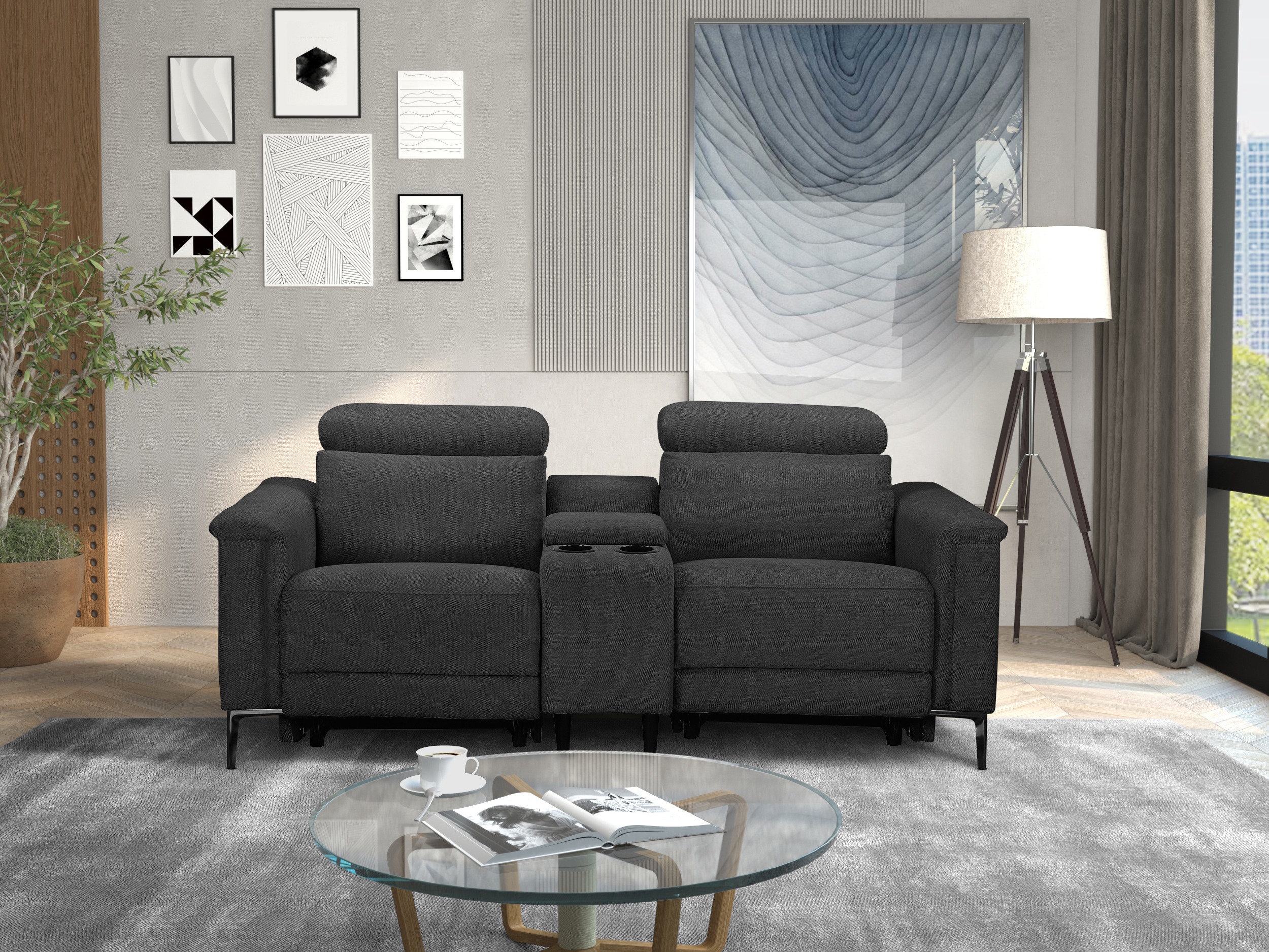 Раскладной диван Denton 1468 (Тёмно-серый)