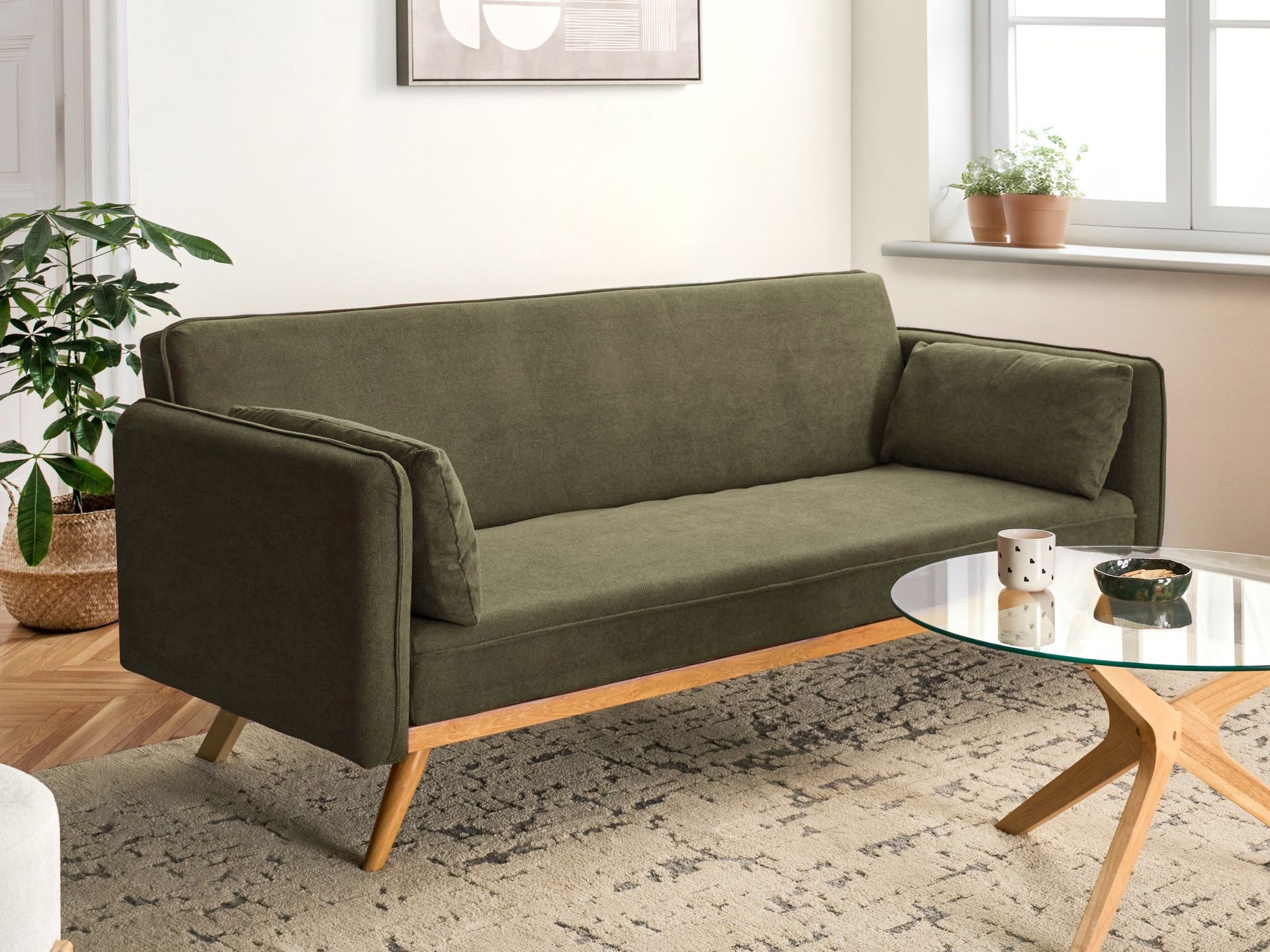 Dīvāns gulta Berwyn 2821 (Zaļš)