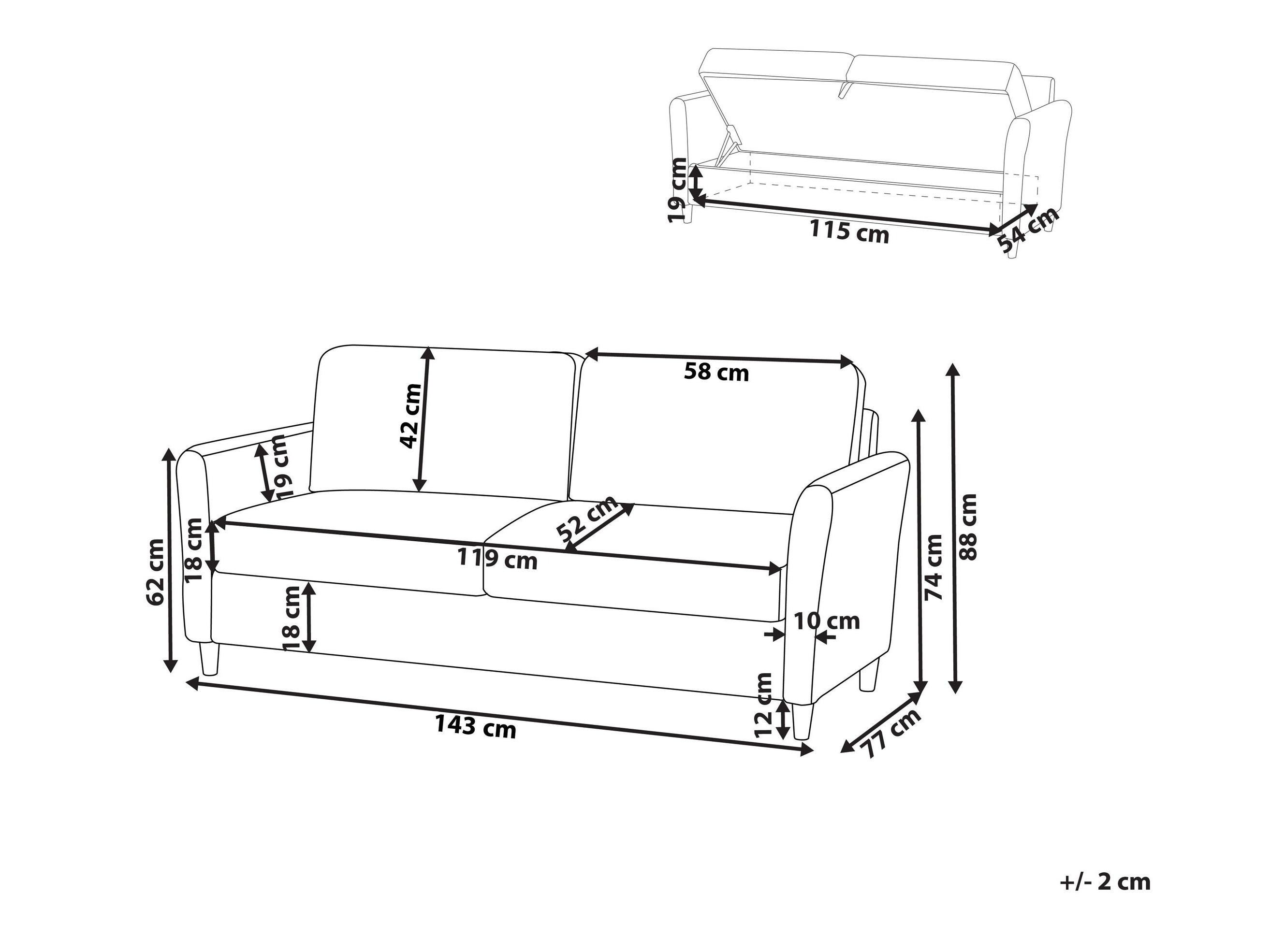 Dīvāns Berwyn 2822 (Pelēks)