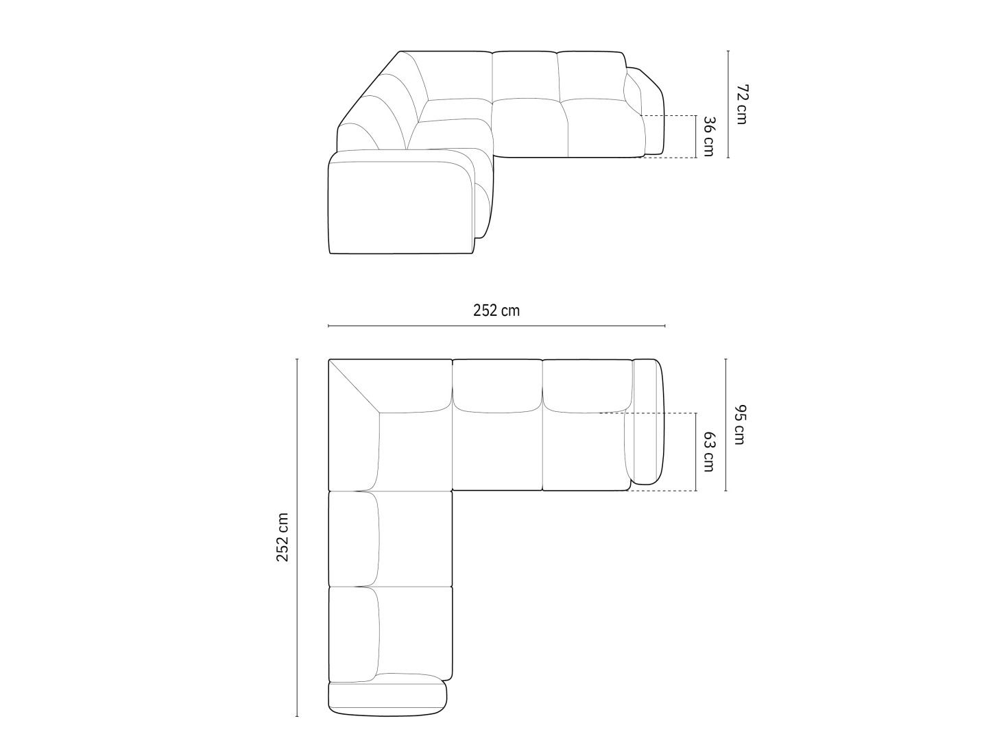 Stūra dīvāns Romtoru 104 (Rebel 18)