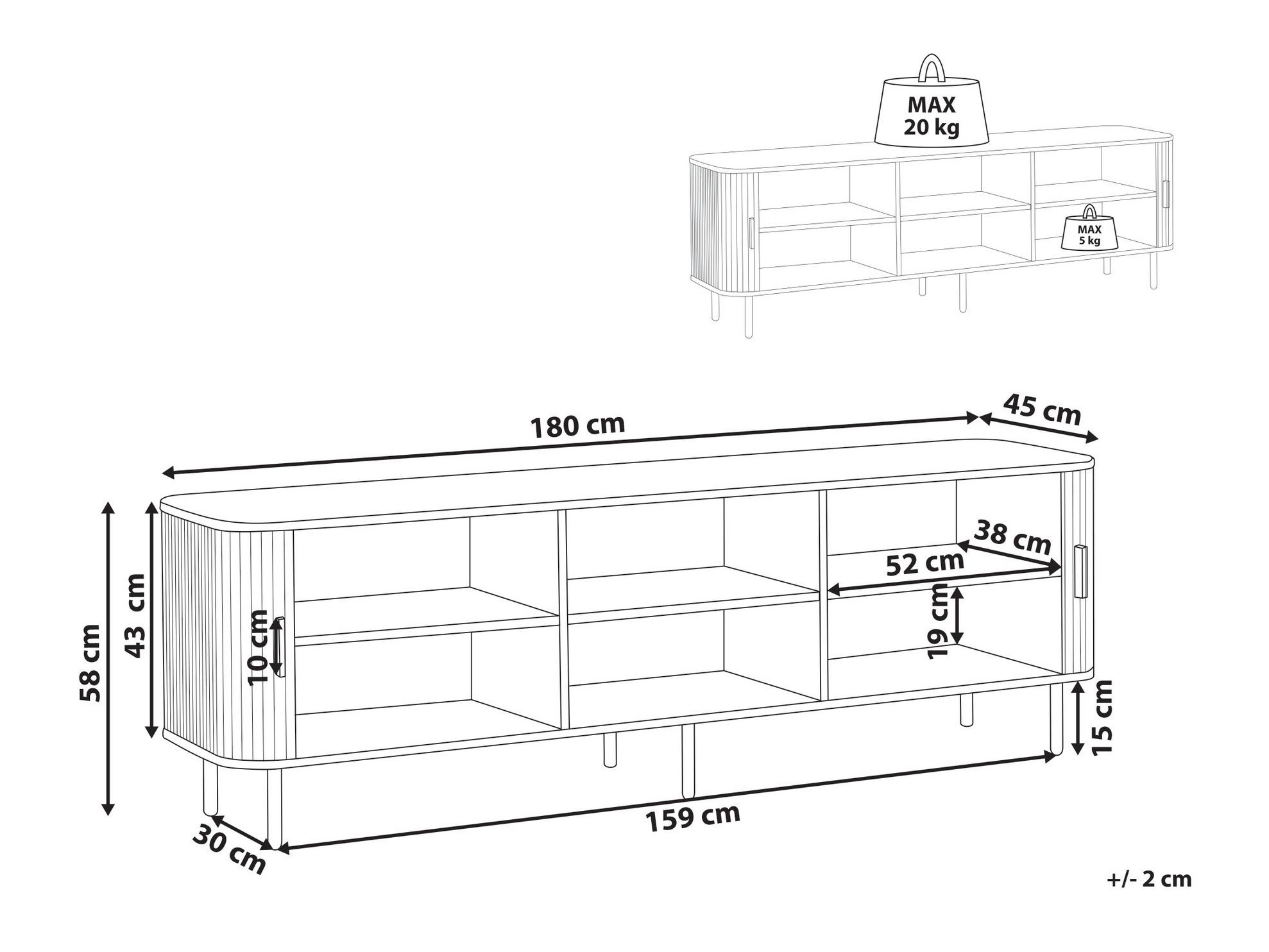 TV galds Fencalu 113 (Melns)