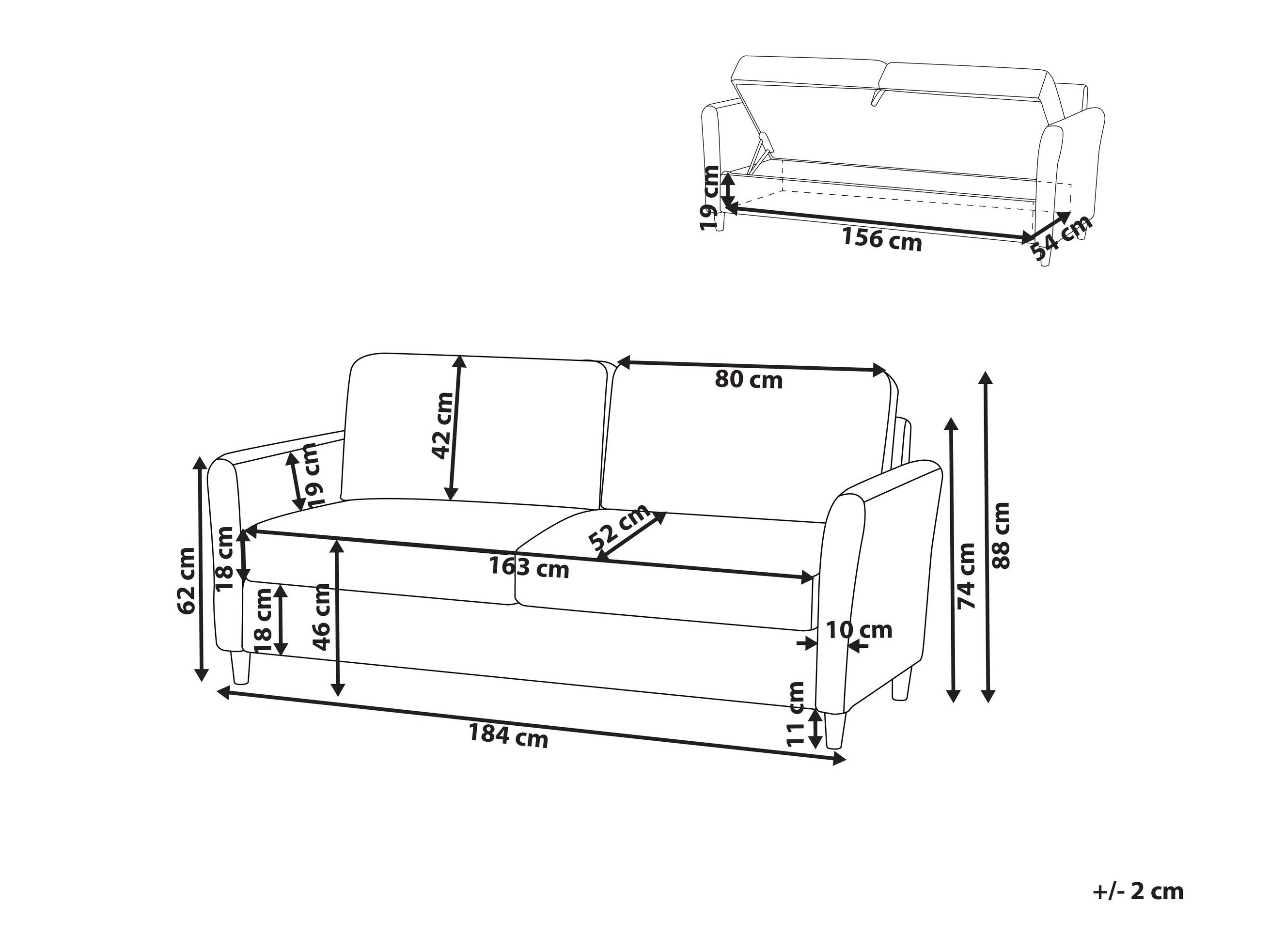 Dīvāns Berwyn 2721 (Balts)