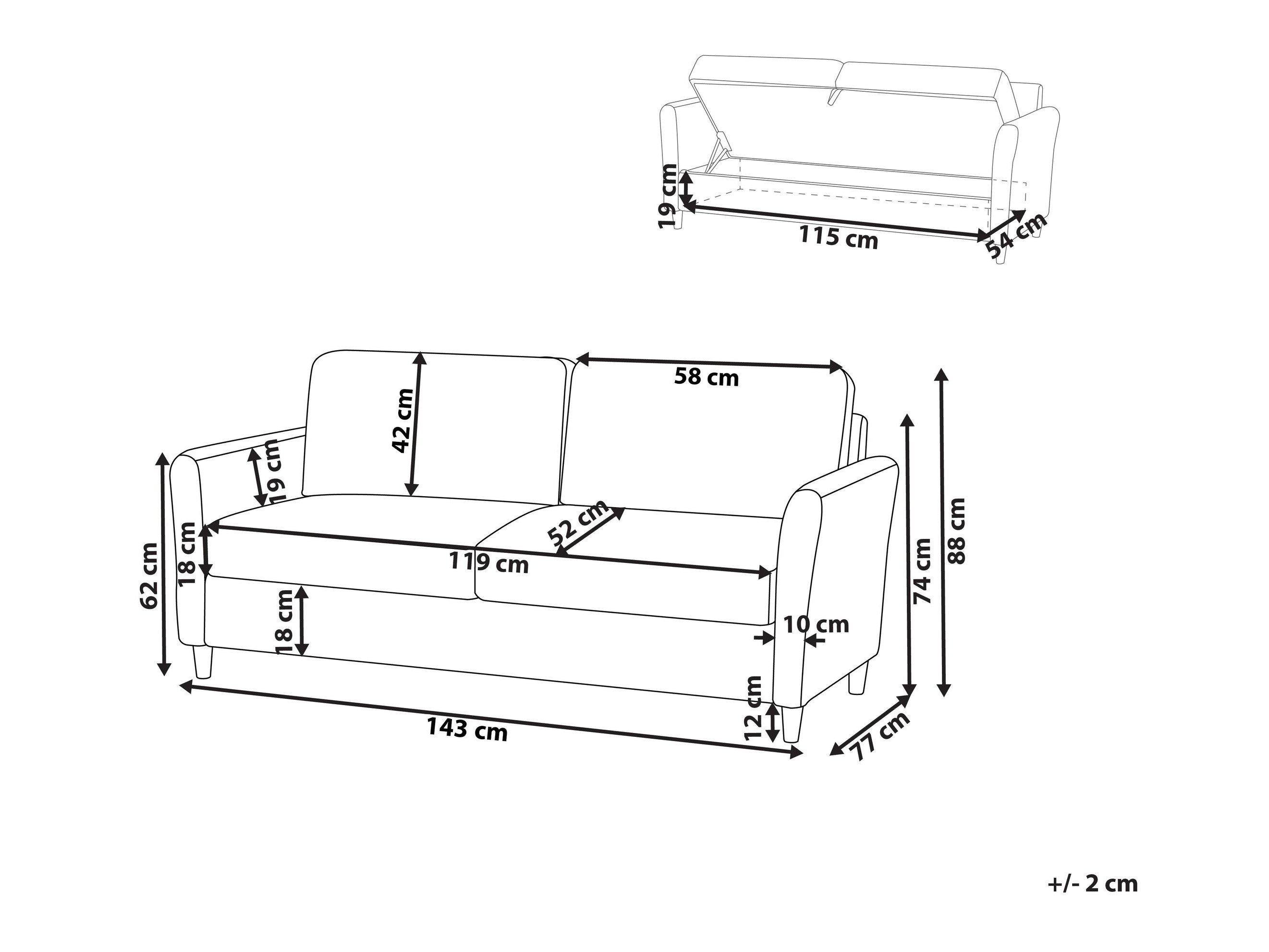 Dīvāns Berwyn 2822 (Taupe)