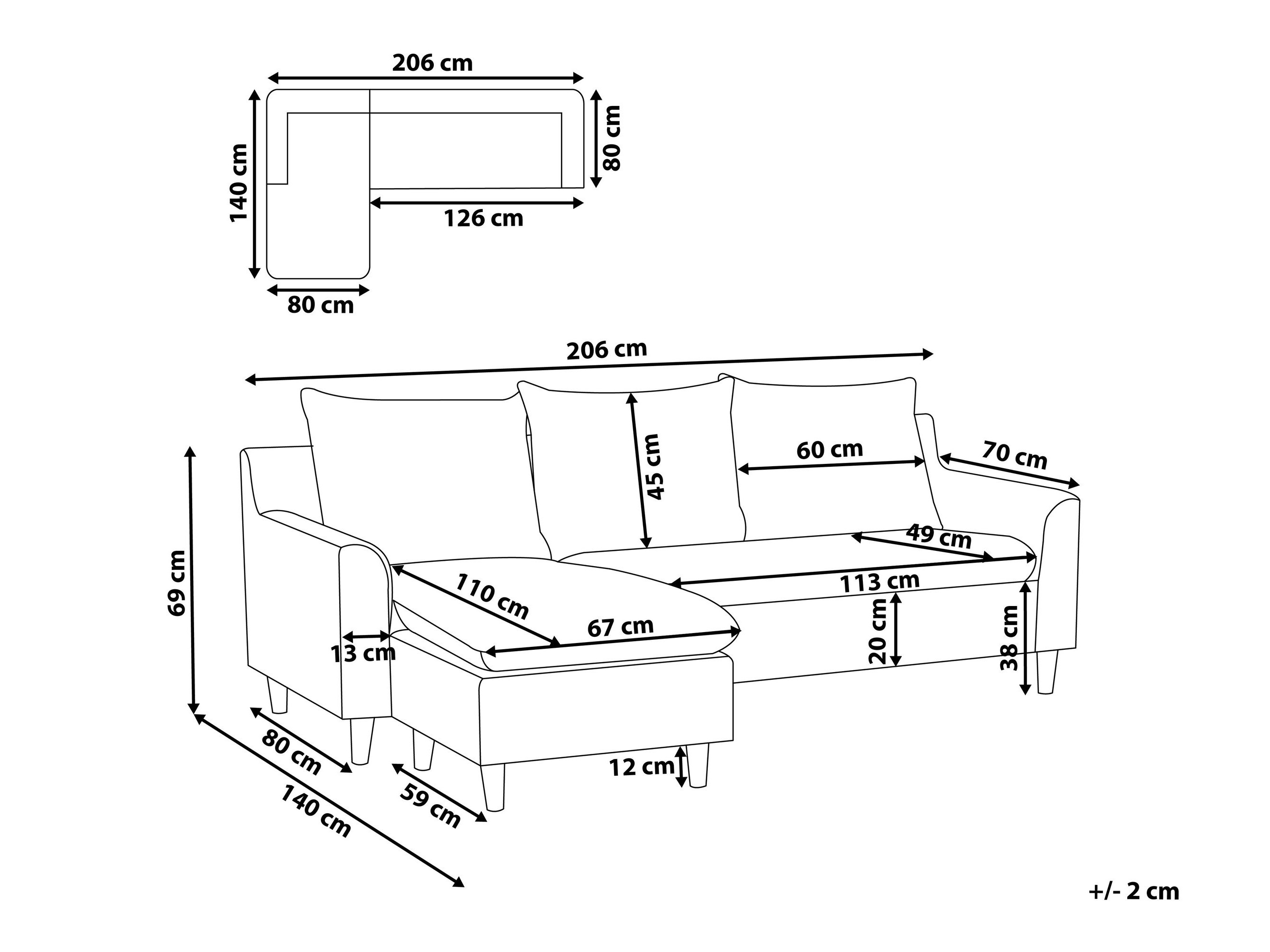 Stūra dīvāns Berwyn 1395 (Taupe)