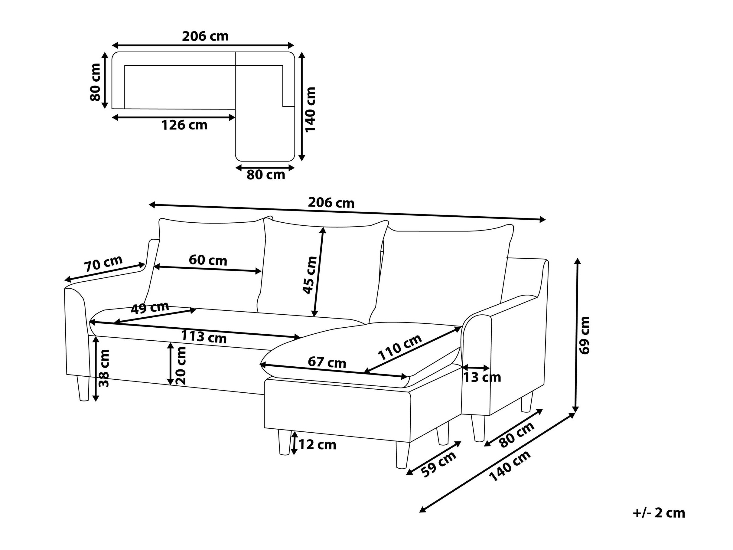 Stūra dīvāns Berwyn 1395 (Taupe)