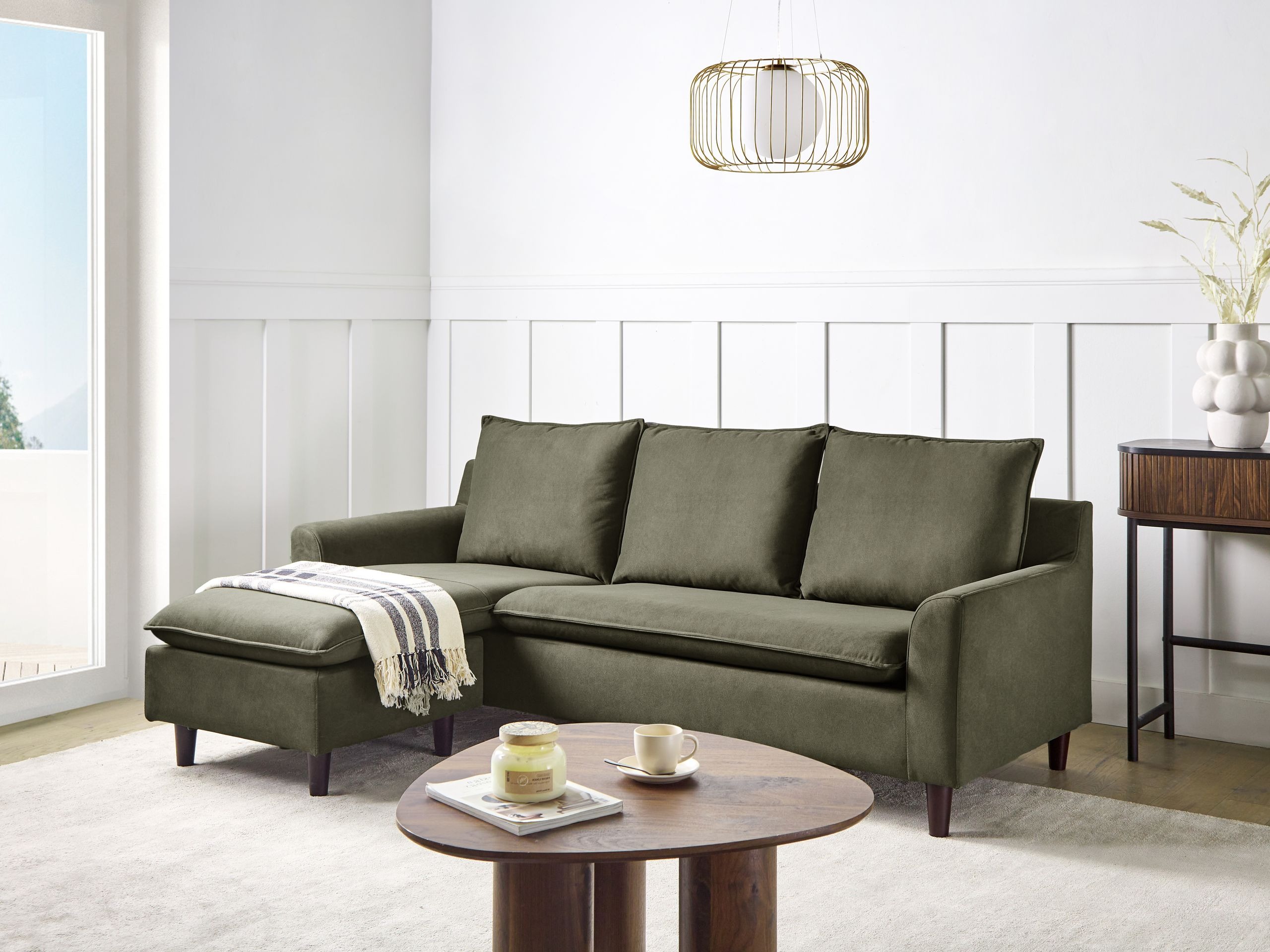 Угловой диван Berwyn 1395 (Темно-зеленый)