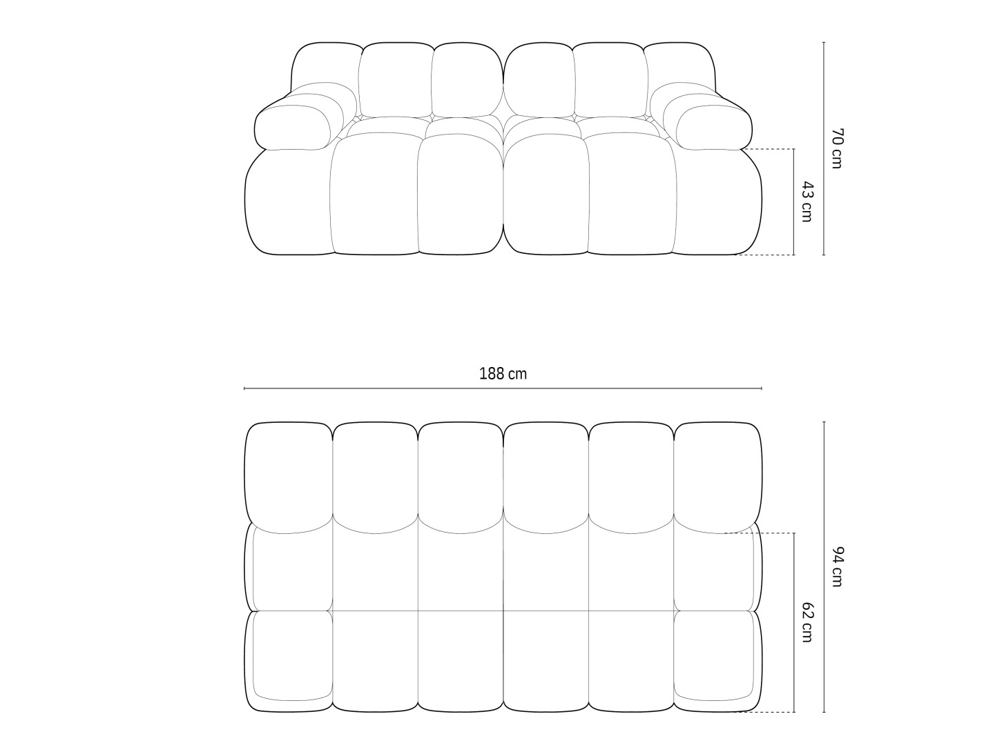 Moduļu dīvāns Caltenu 100 (Bluvel 06)