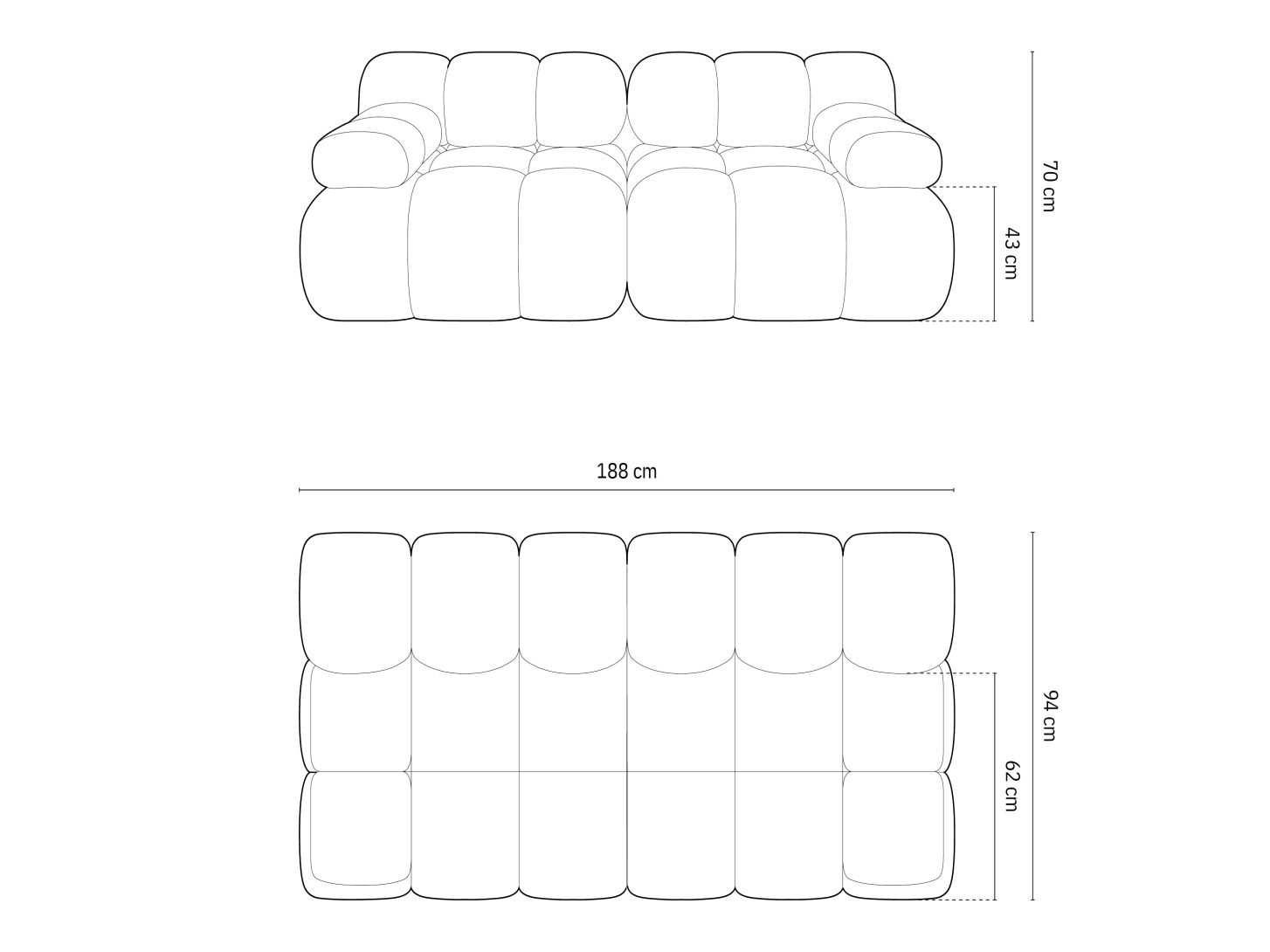 Moduļu dīvāns Caltenu 100 (Bluvel 19)