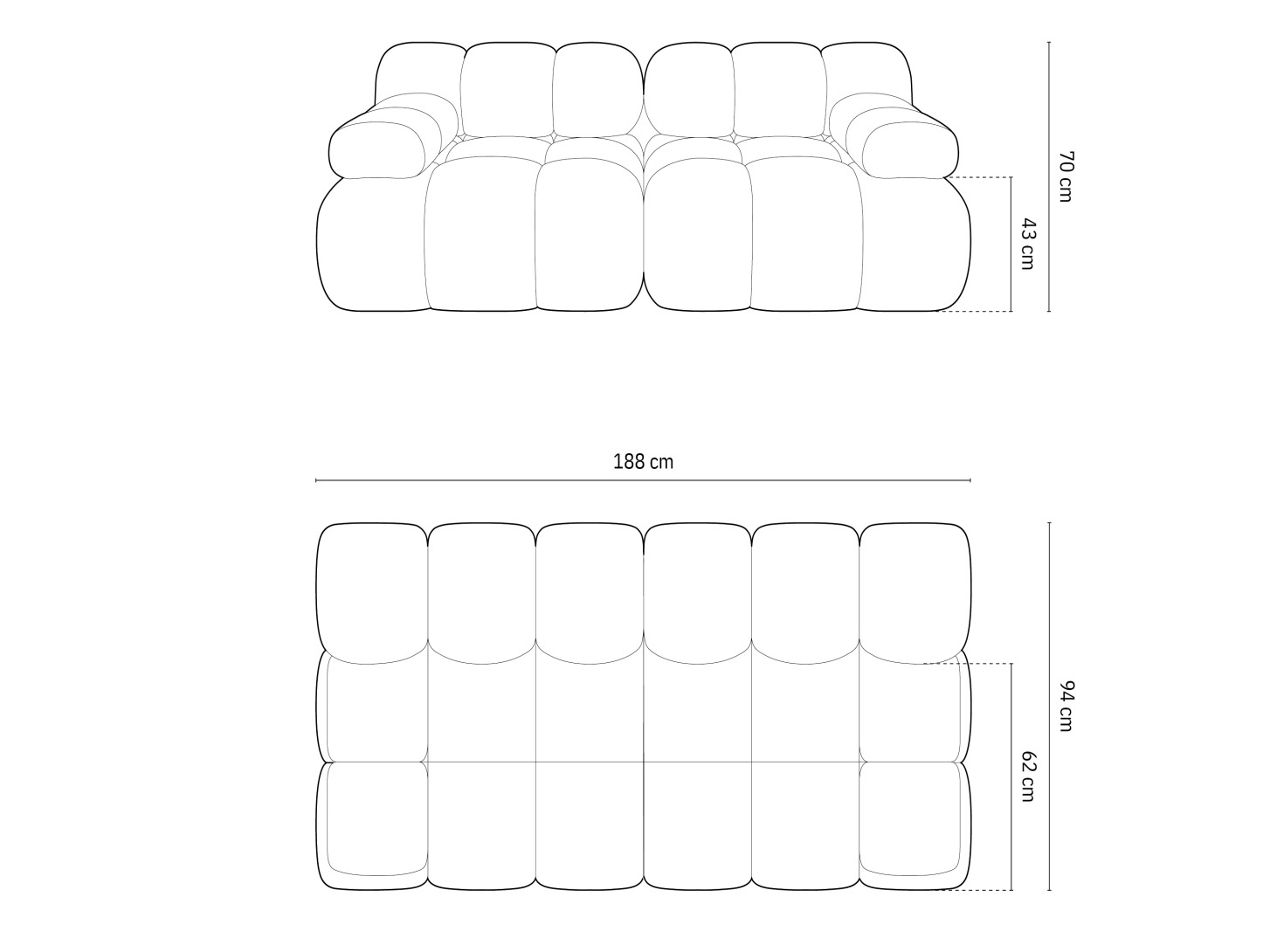 Moduļu dīvāns Caltenu 100 (Bluvel 30)
