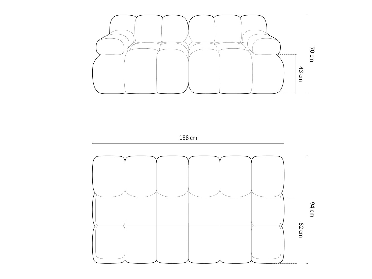 Moduļu dīvāns Caltenu 100 (Bluvel 40)