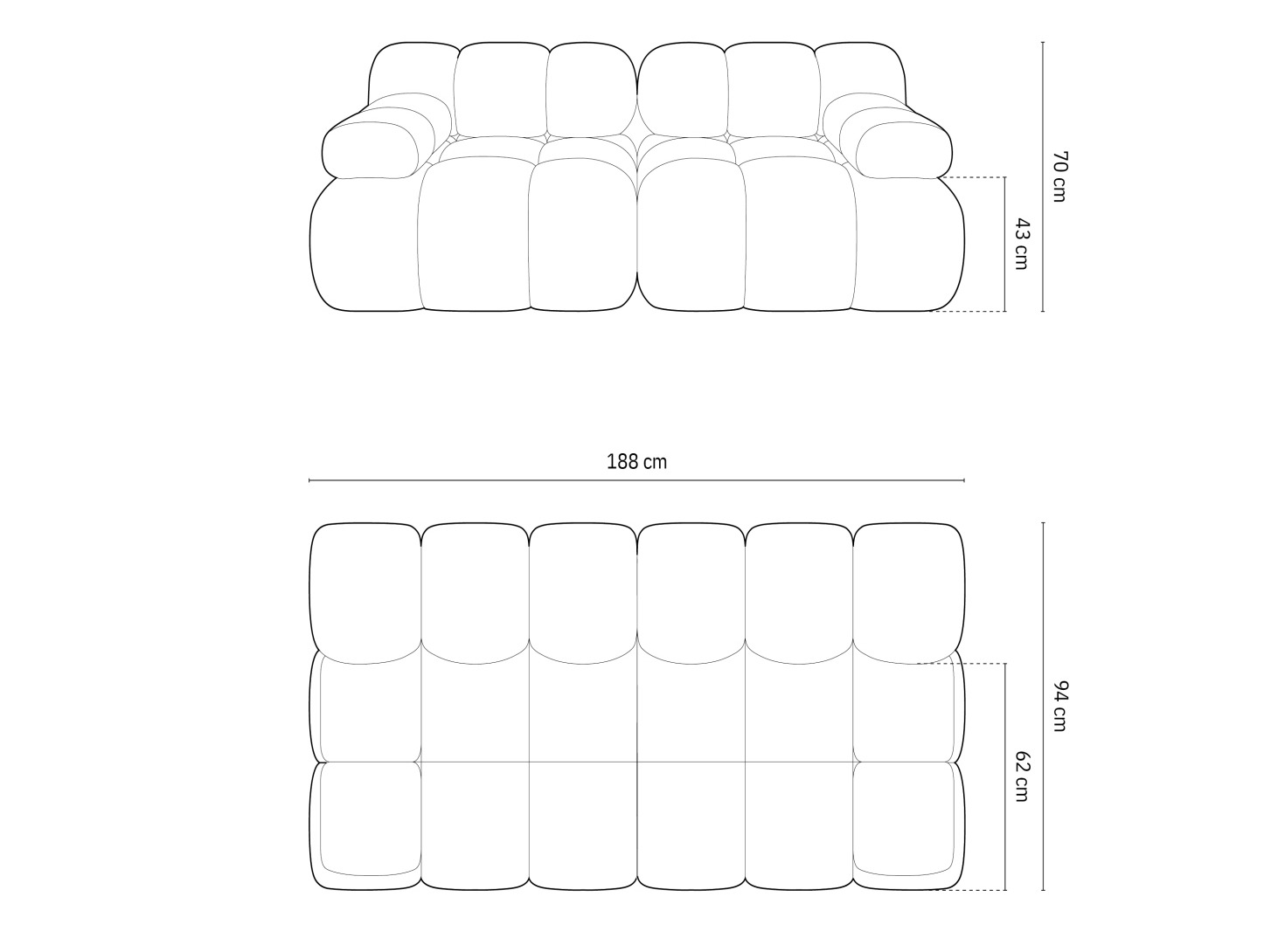 Moduļu dīvāns Caltenu 100 (Bluvel 4215)