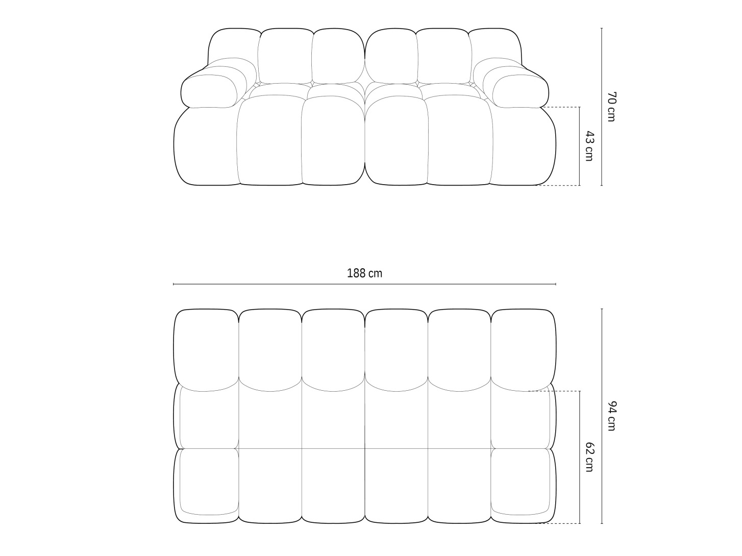Moduļu dīvāns Caltenu 100 (Bluvel 48)
