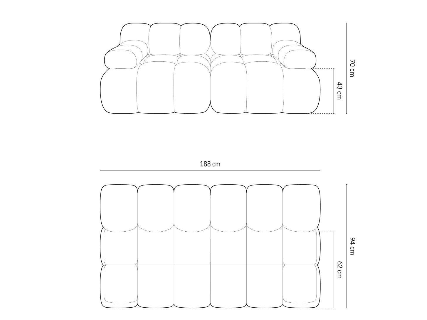 Moduļu dīvāns Caltenu 100 (Bluvel 52)