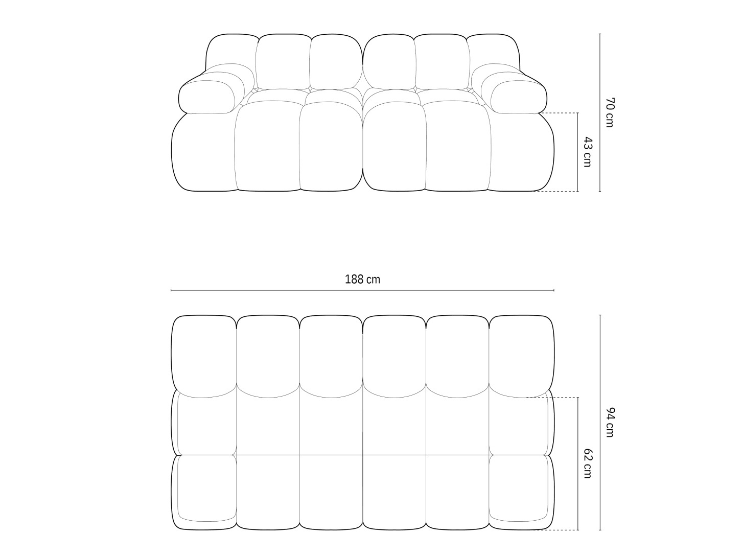 Moduļu dīvāns Caltenu 100 (Bluvel 68)