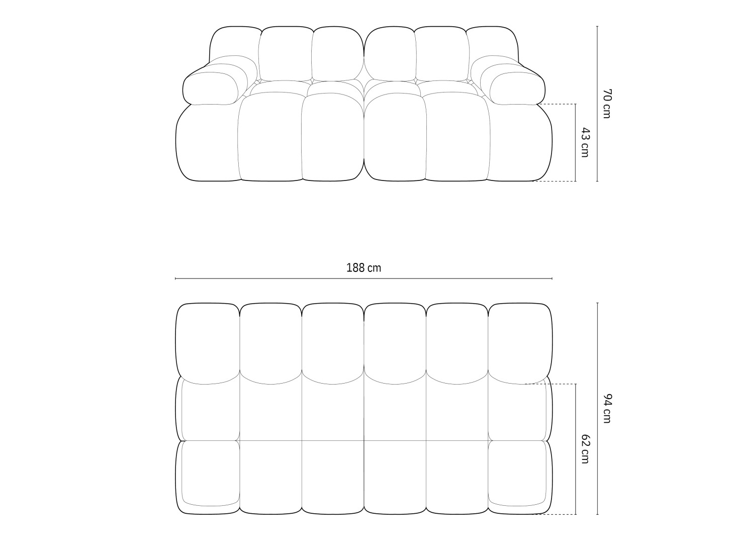 Moduļu dīvāns Caltenu 100 (Bluvel 85)