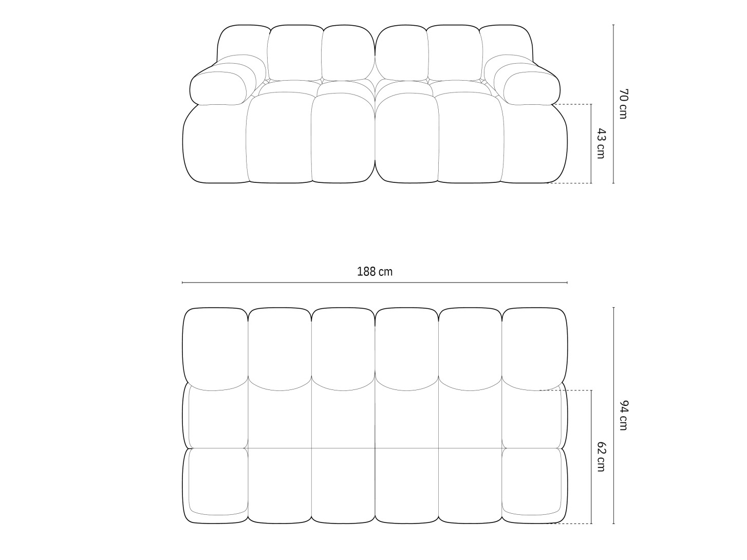 Moduļu dīvāns Caltenu 100 (Bluvel 86)