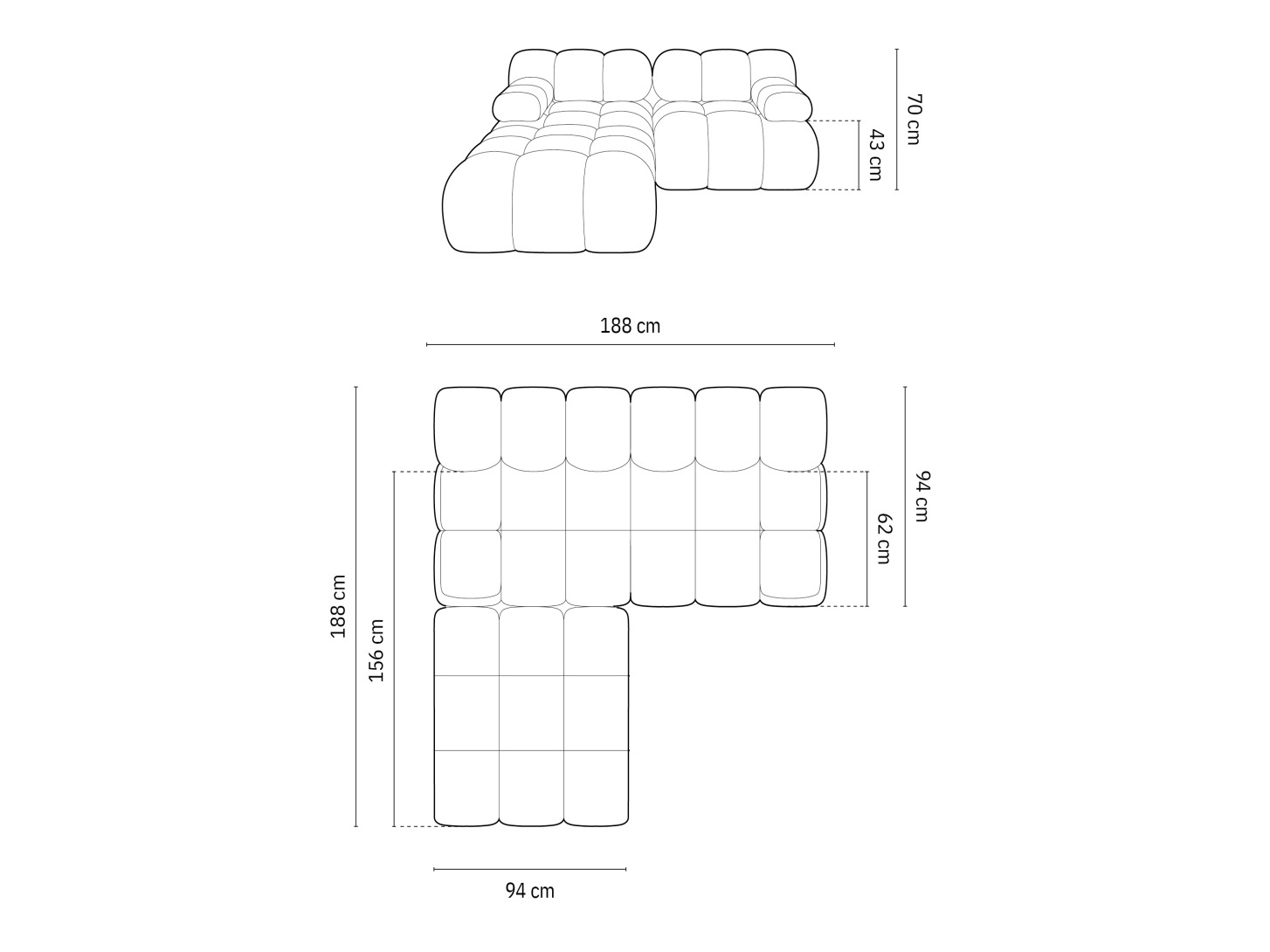 Moduļu stūra dīvāns Caltenu 102 (Bluvel 4215)