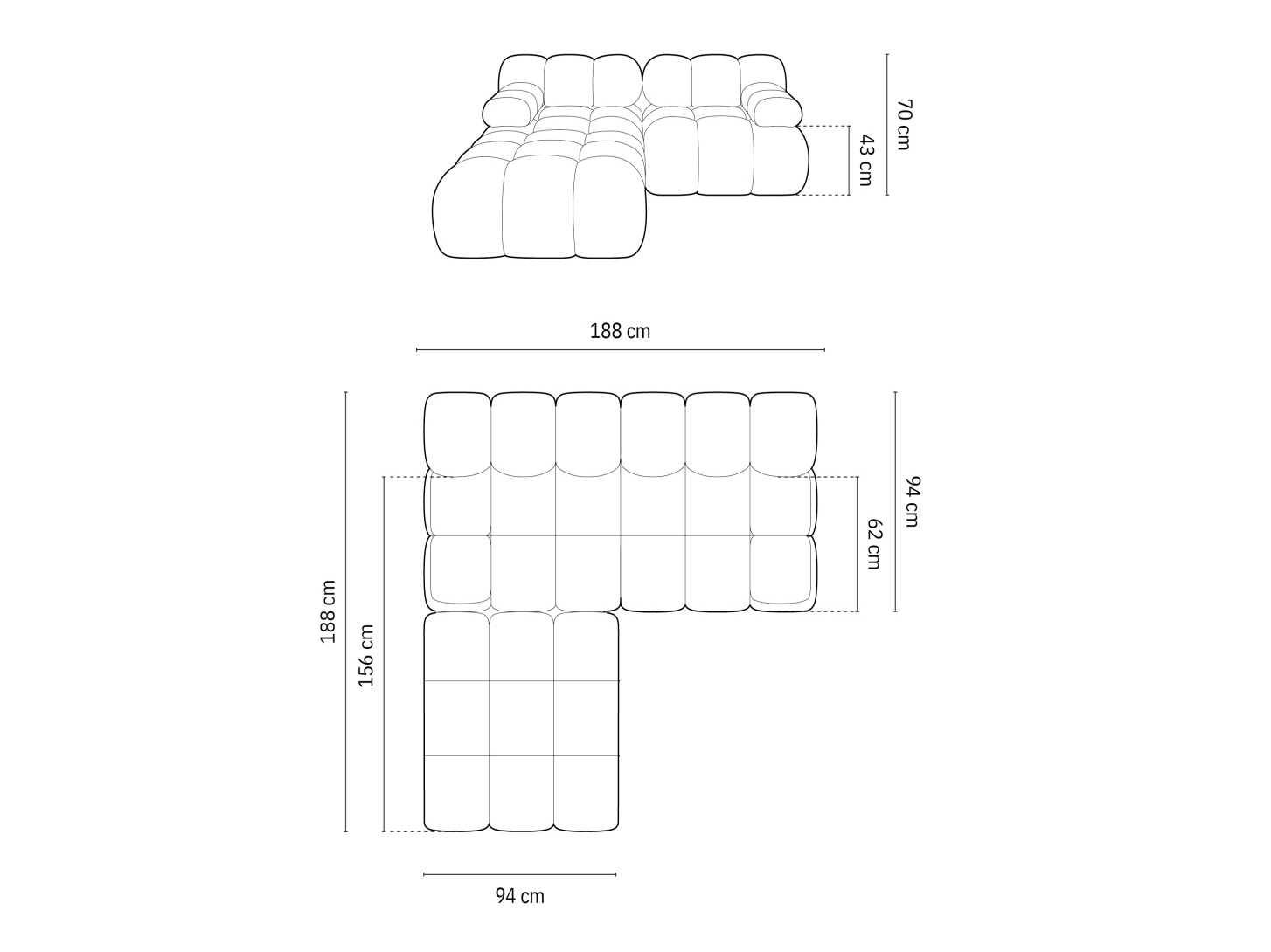 Moduļu stūra dīvāns Caltenu 102 (Bluvel 78)
