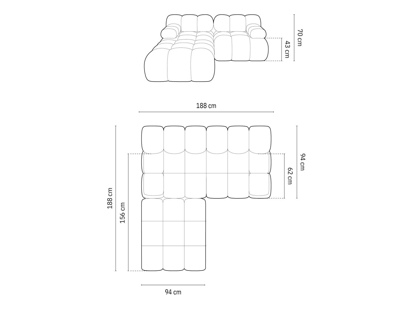 Moduļu stūra dīvāns Caltenu 102 (Riviera 26)