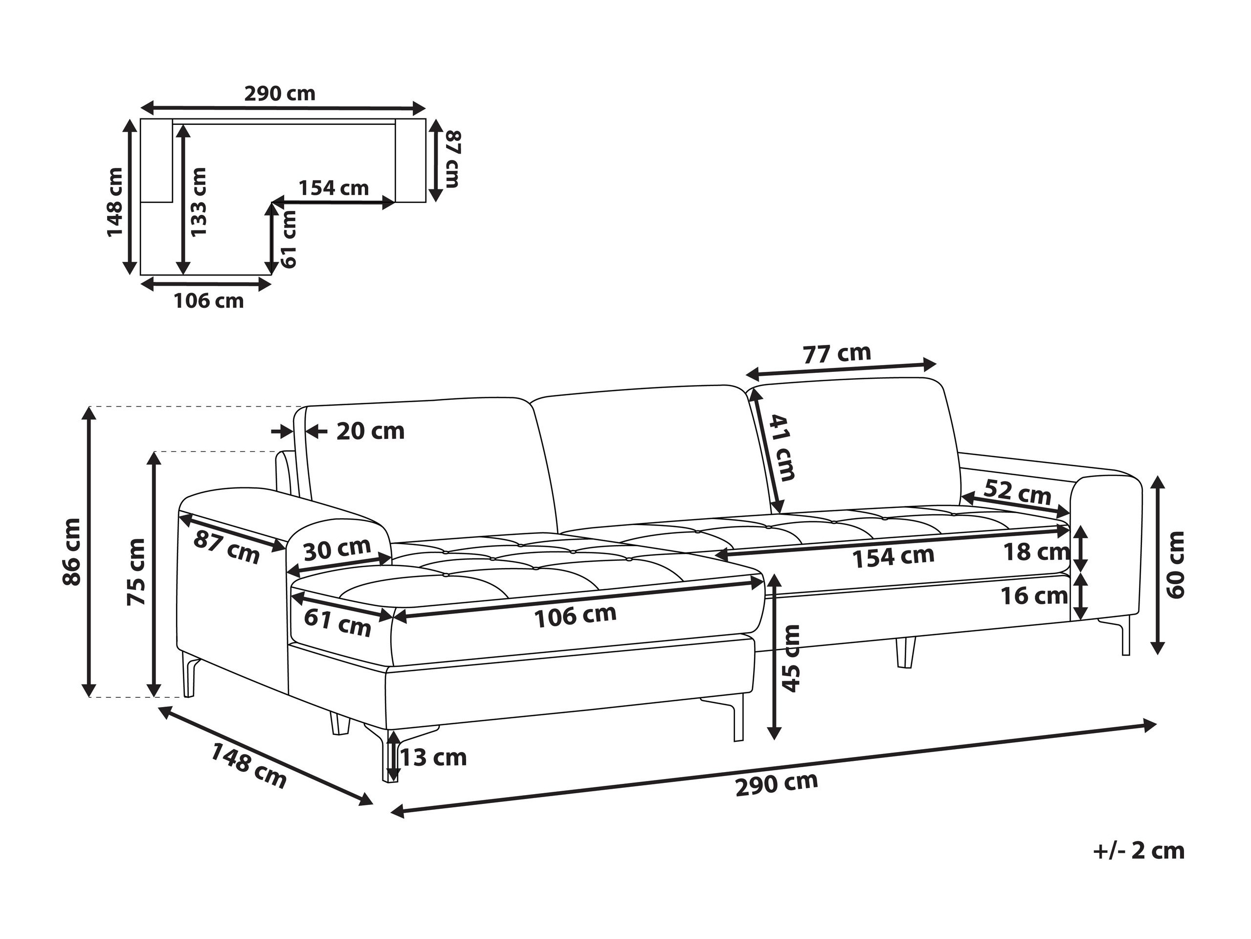Stūra dīvāns Berwyn 2825 (Gaiši bēšs)
