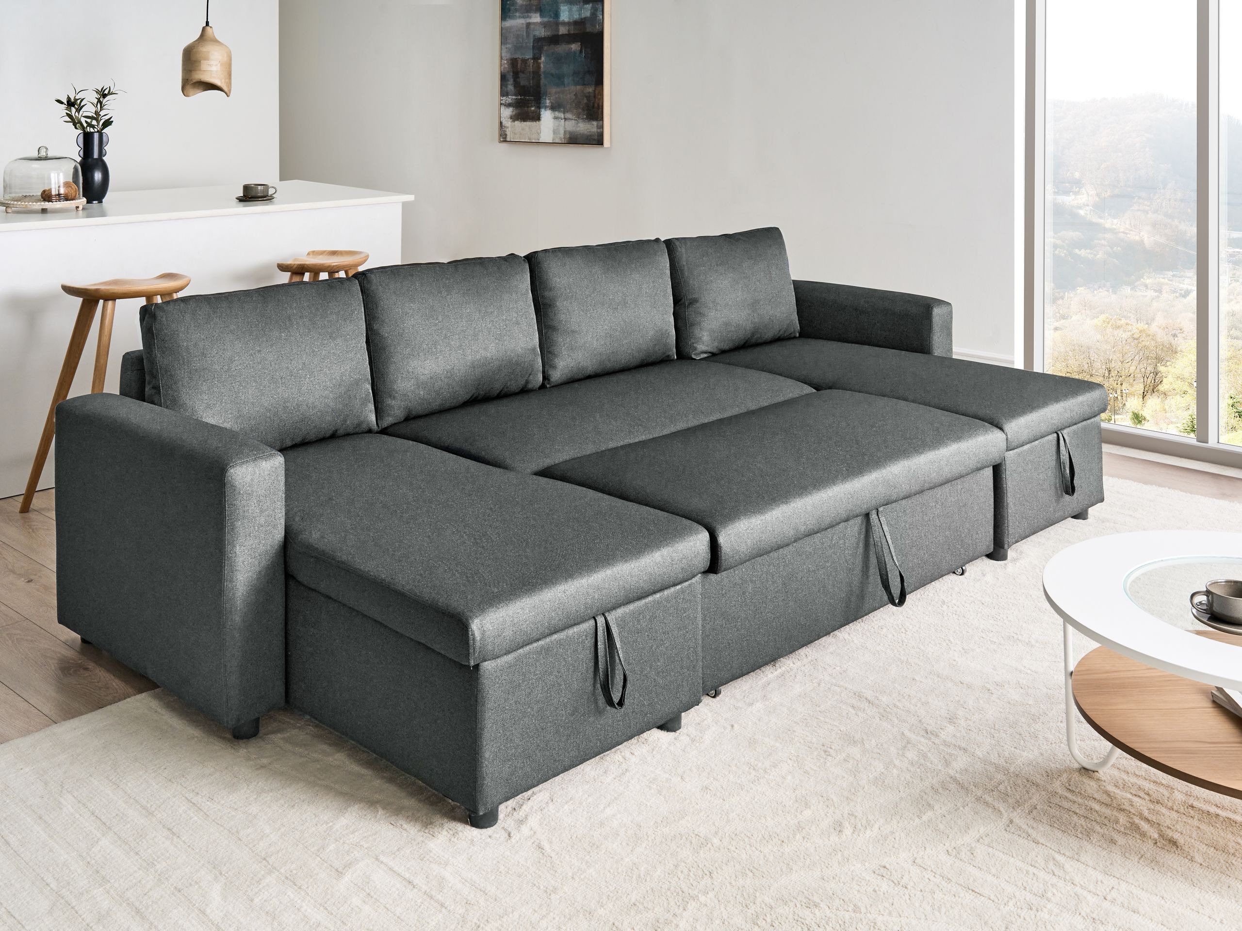 Stūra dīvāns Berwyn 2826 (Tumši pelēks)