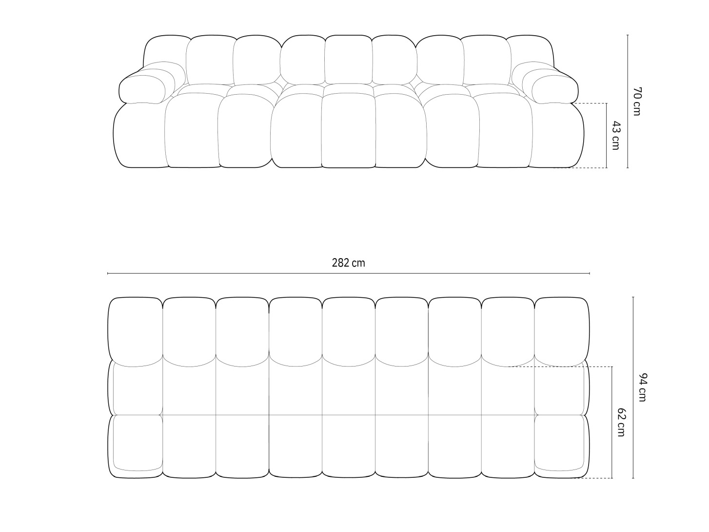 Moduļu dīvāns Caltenu 107 (Bluvel 40)