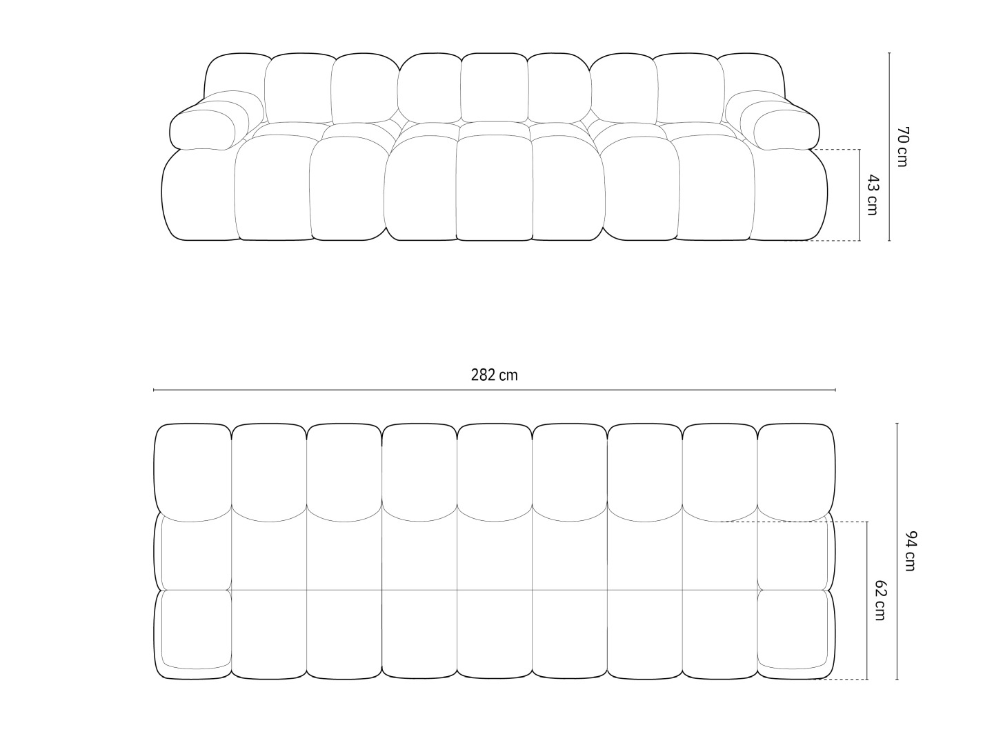 Moduļu dīvāns Caltenu 107 (Bluvel 48)