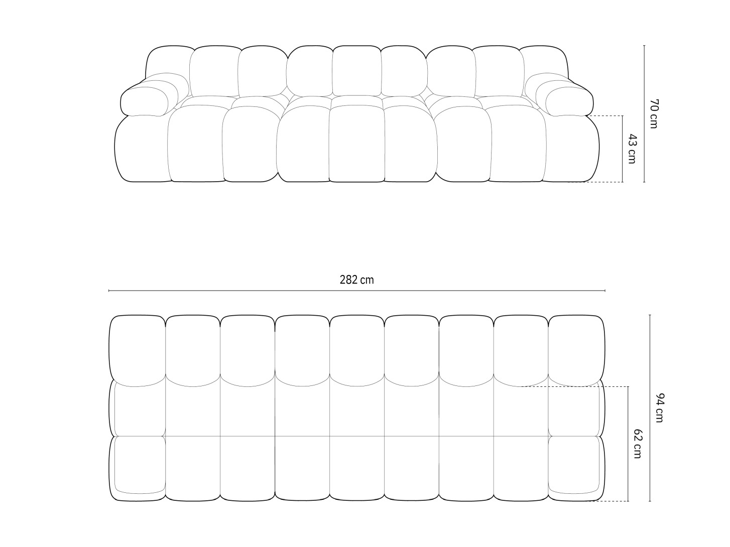 Moduļu dīvāns Caltenu 107 (Bluvel 68)