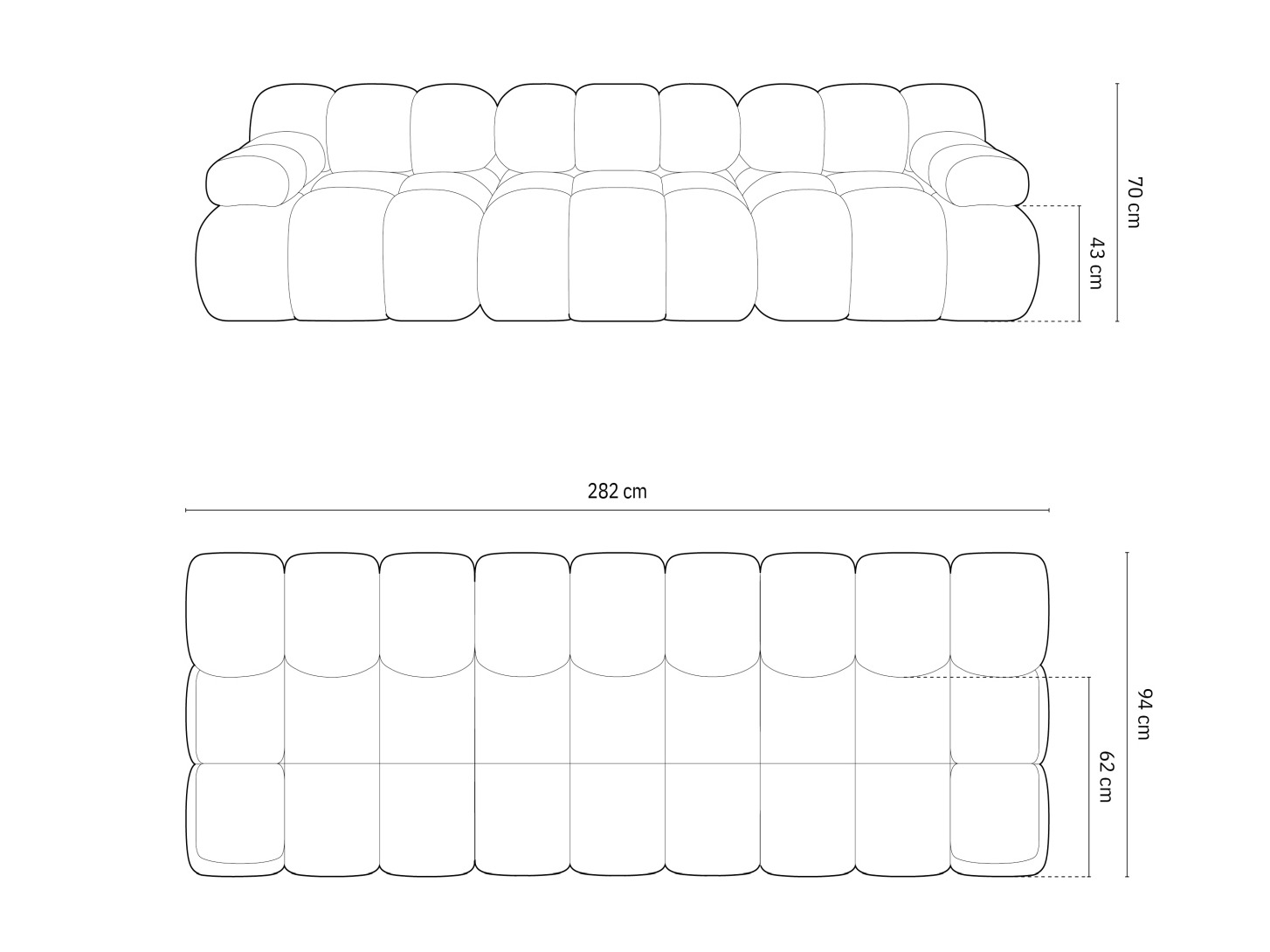 Moduļu dīvāns Caltenu 107 (Bluvel 78)
