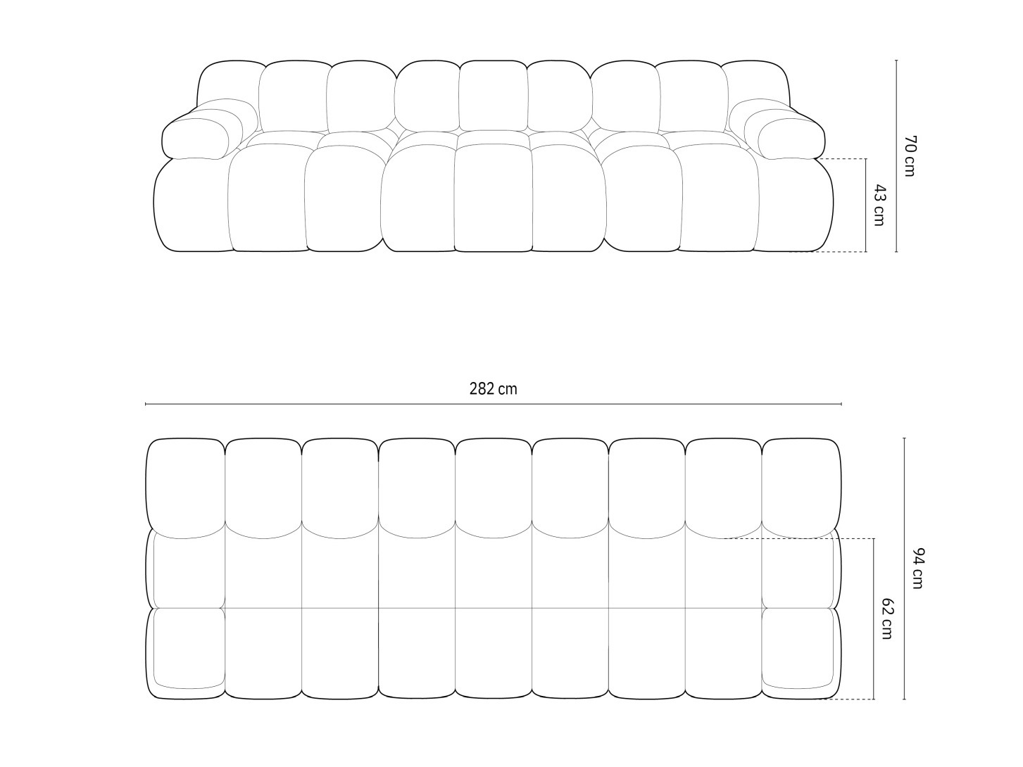Moduļu dīvāns Caltenu 107 (Bluvel 85)