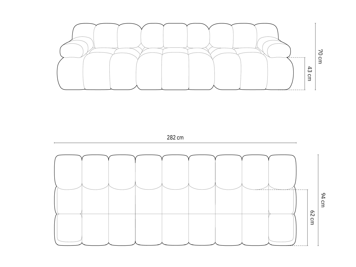 Moduļu dīvāns Caltenu 107 (Bluvel 86)