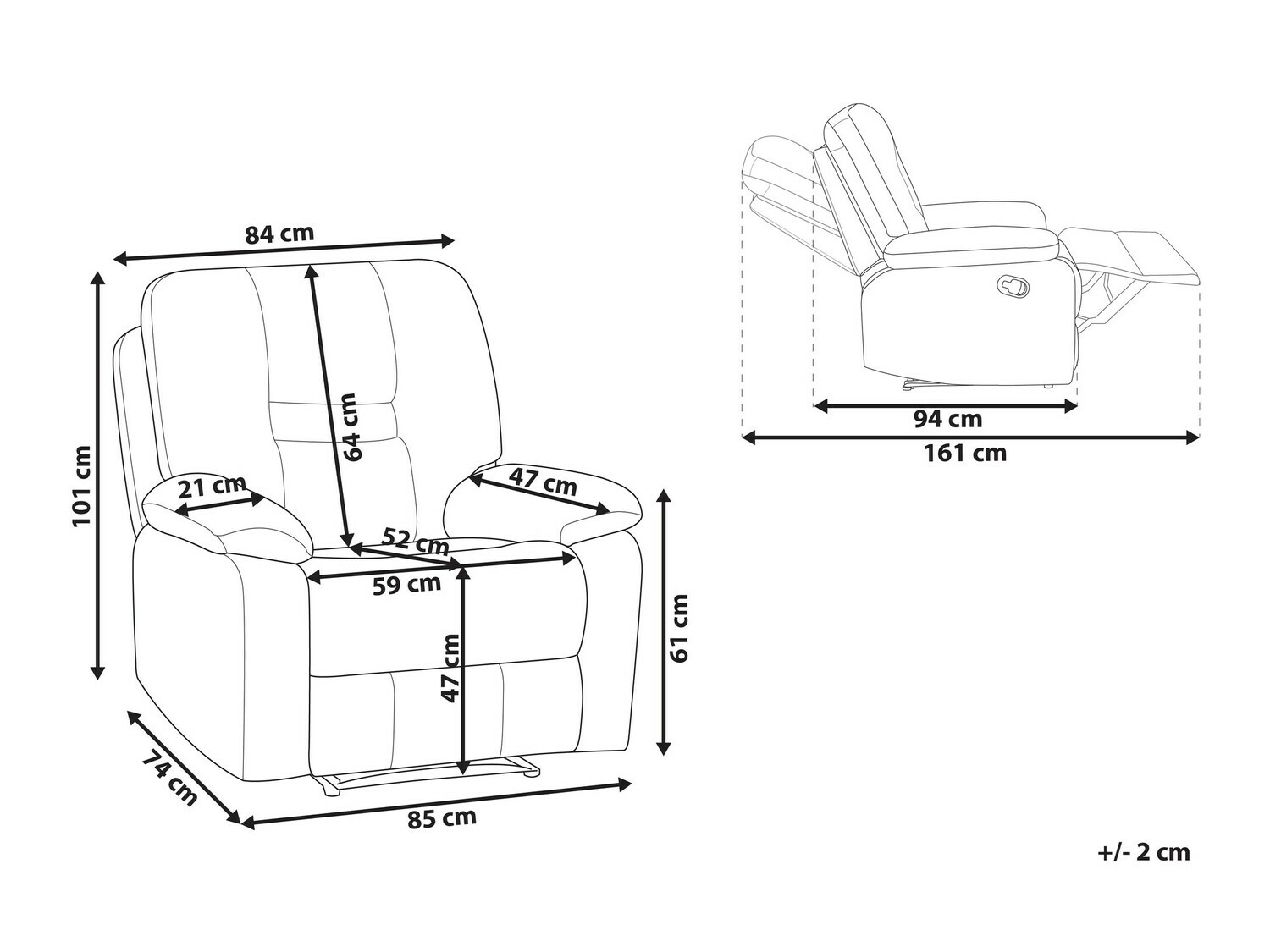 Krēsls reglainer Tivlira 109 (Bēšs)