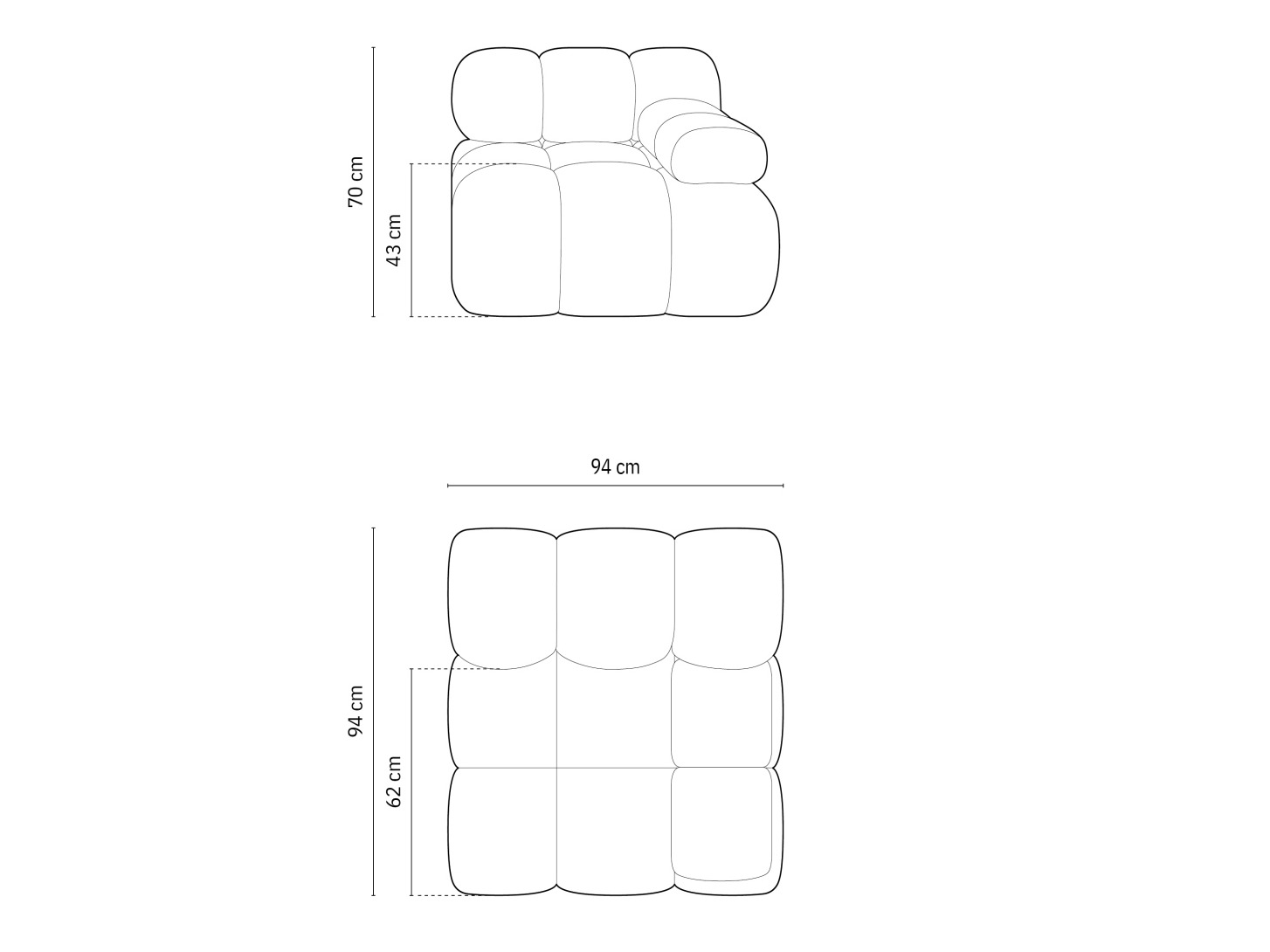 Модульное кресло Caltenu 104 (Sonic 44)