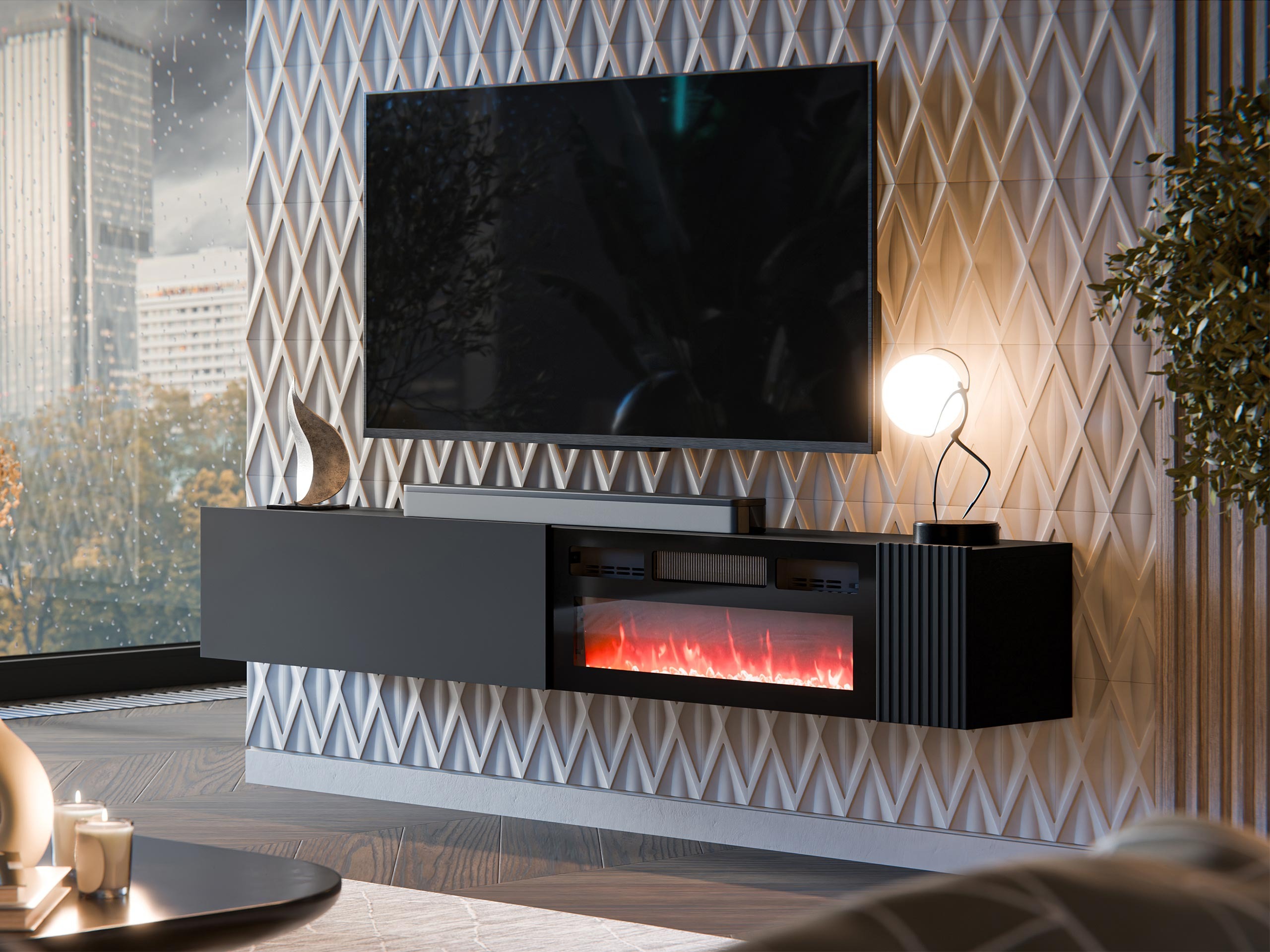 TV galds Calveru 110 (Melns)