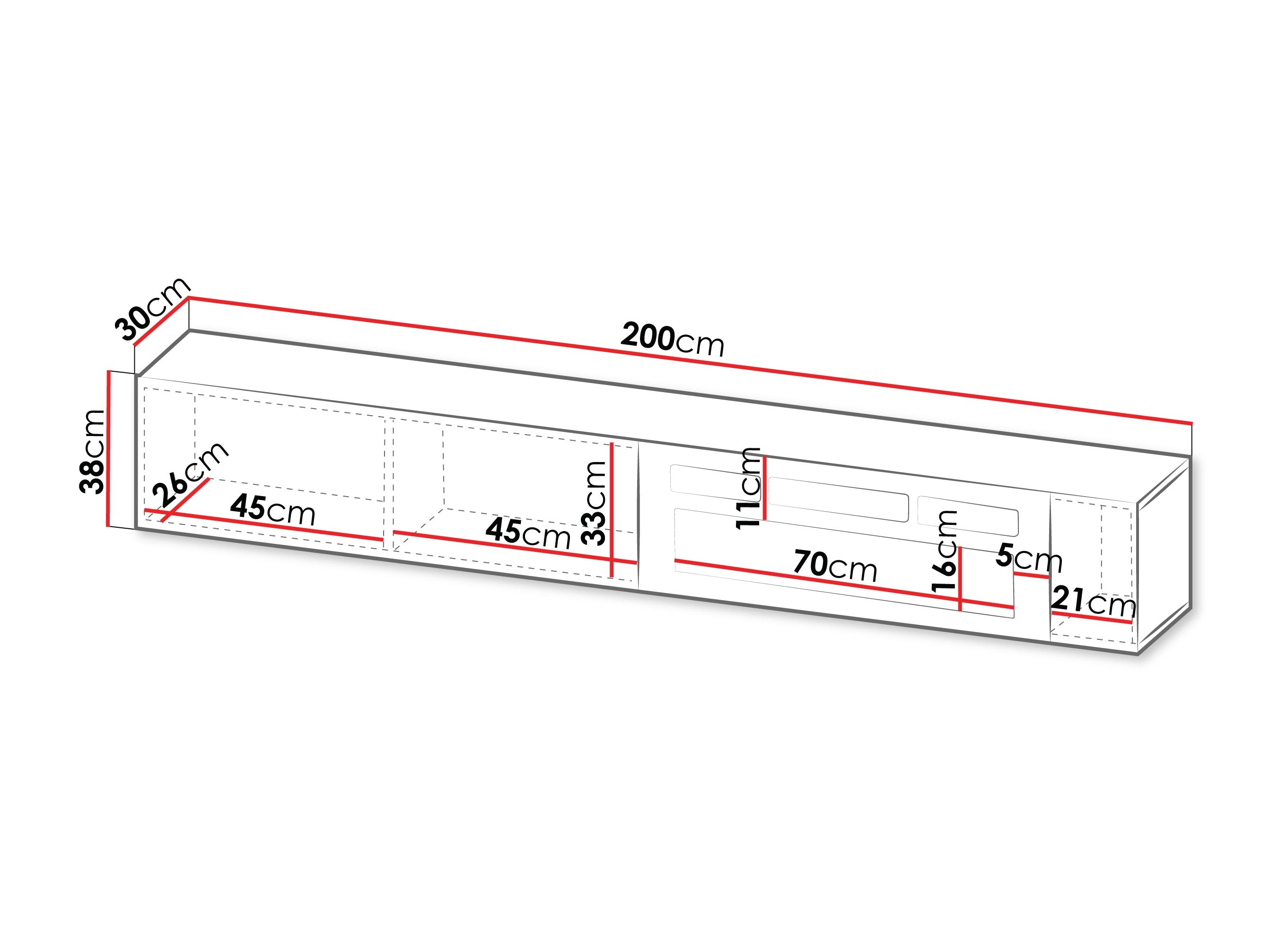 ТВ тумба Calveru 110 (Дуб вотан + Чёрный)