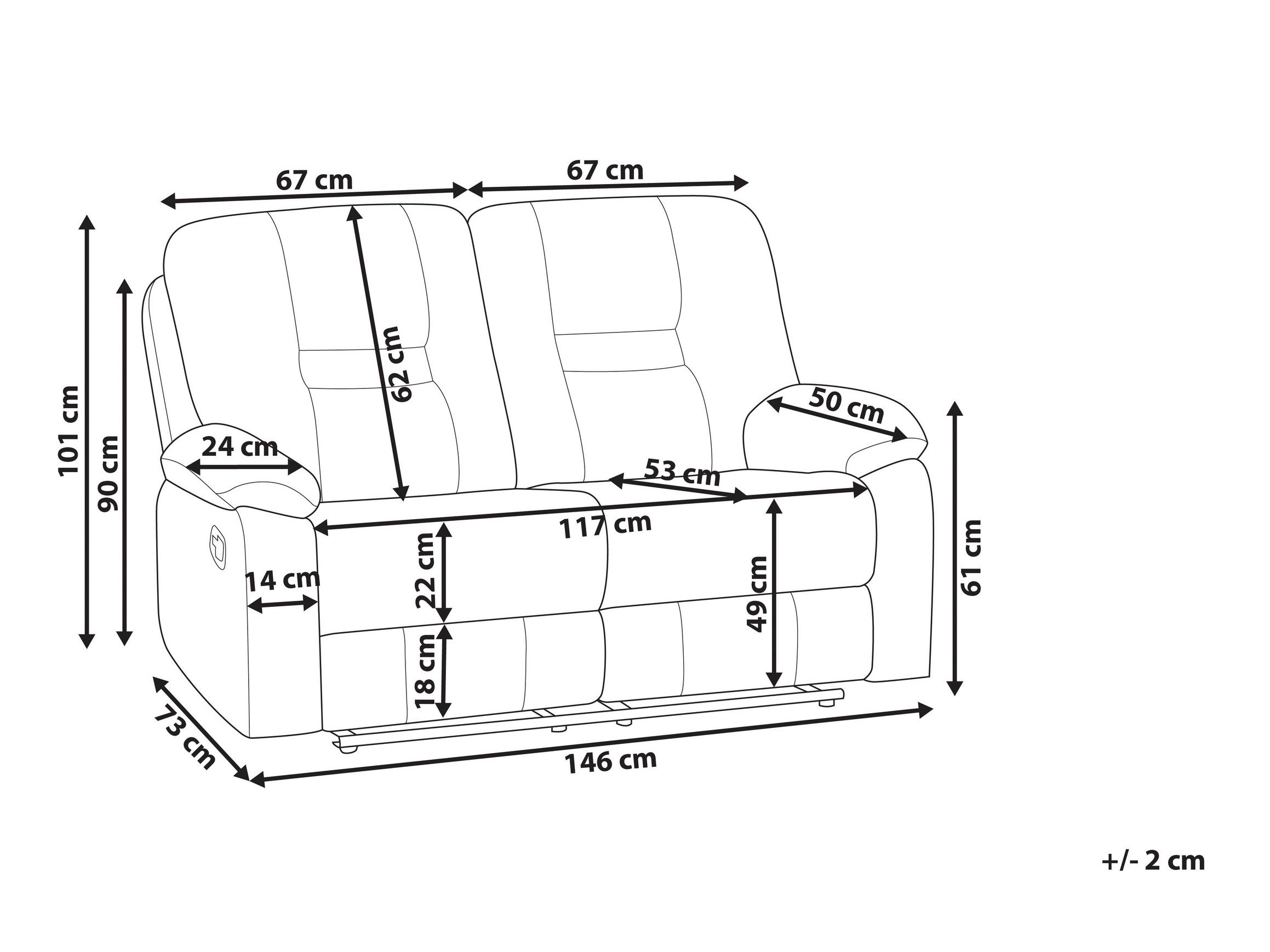 Dīvāns reglainer Tivlira 110 (Bēšs)