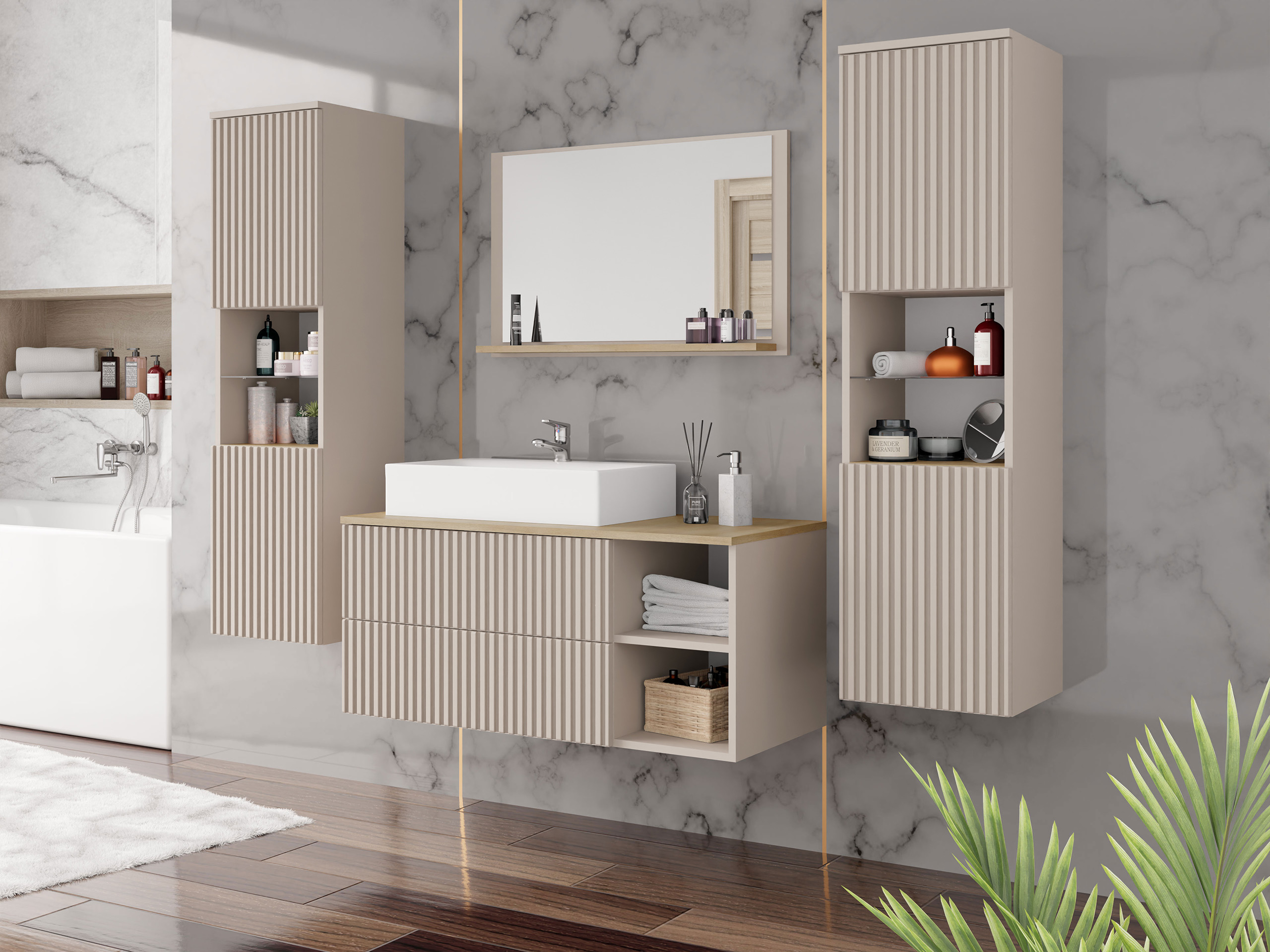 Набор для ванной комнаты Ophruvi 105 (Дуб)