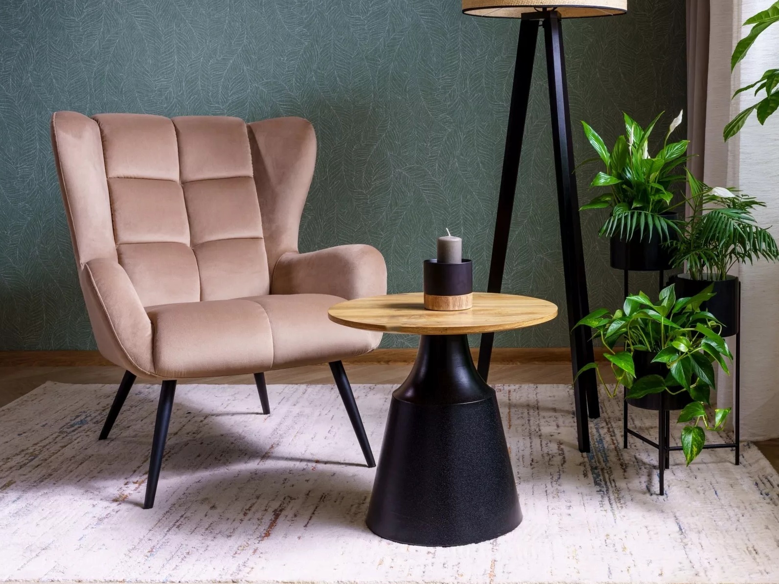 Комплект журнальных столиков Detroit 908 (Чёрный + Artisan дуб)