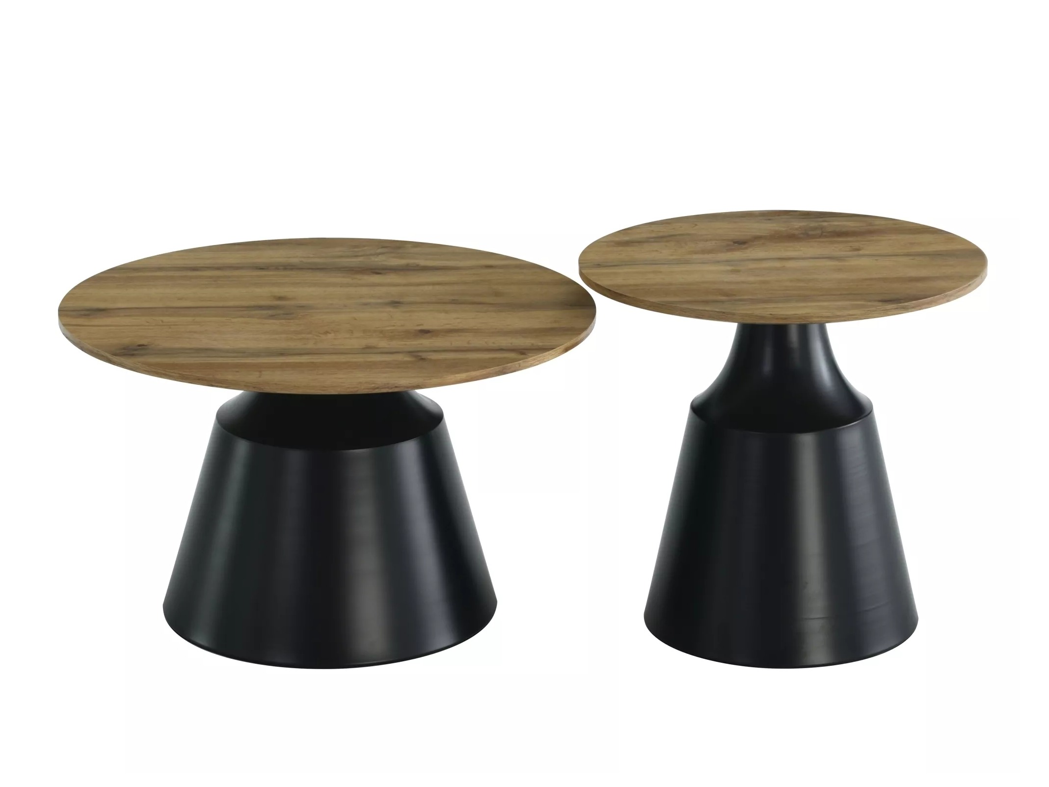 Žurnālu galdiņu komplekts Detroit 908 (Melns + Artisan ozols)