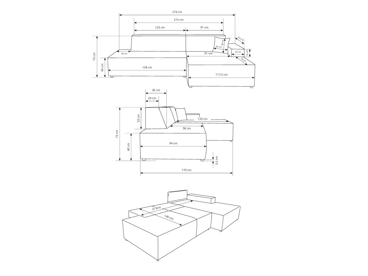 Stūra dīvāns Kingston 187 (Tilia 86)