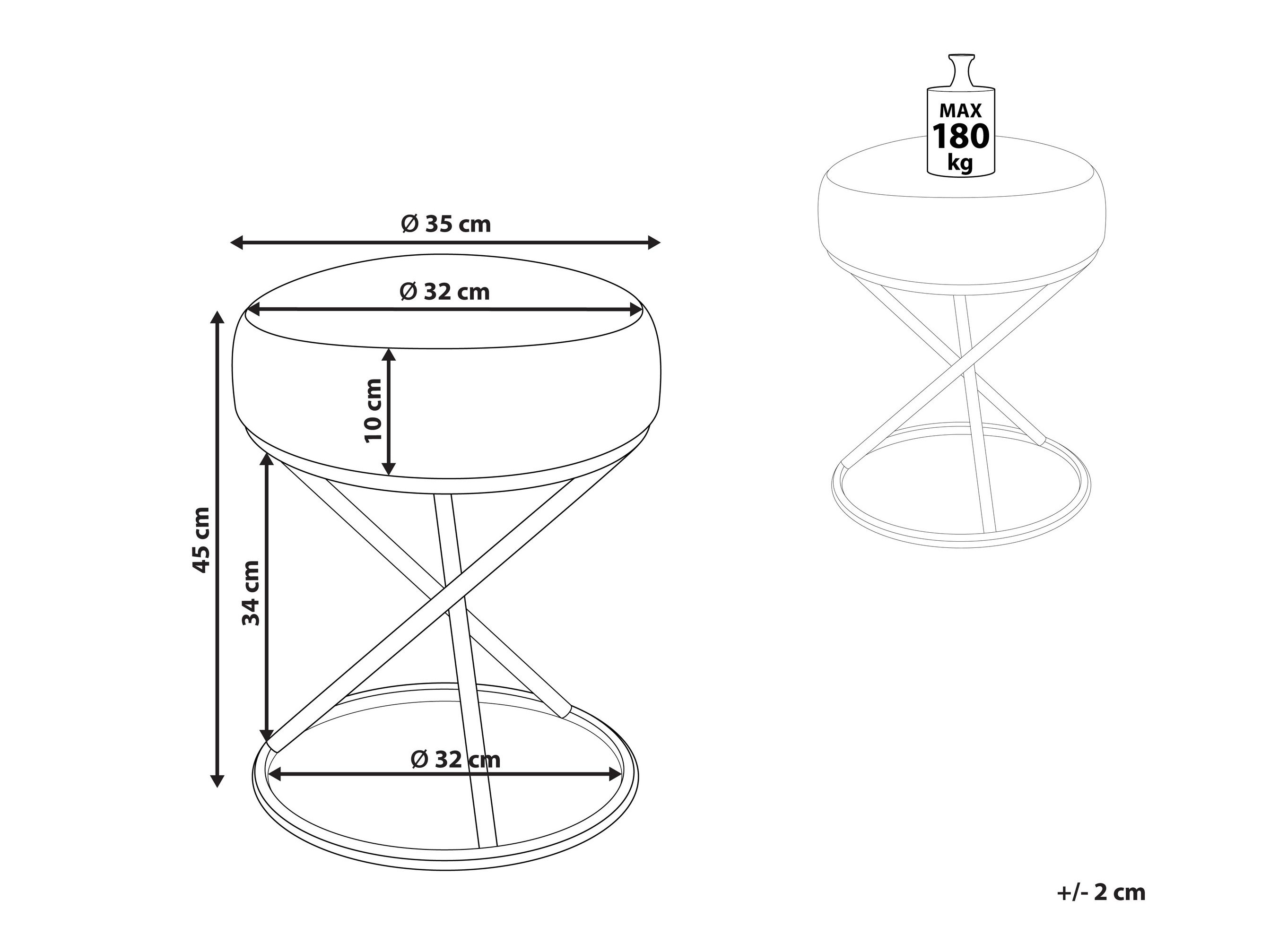 Taburete Berwyn 2839 (Pelēks)