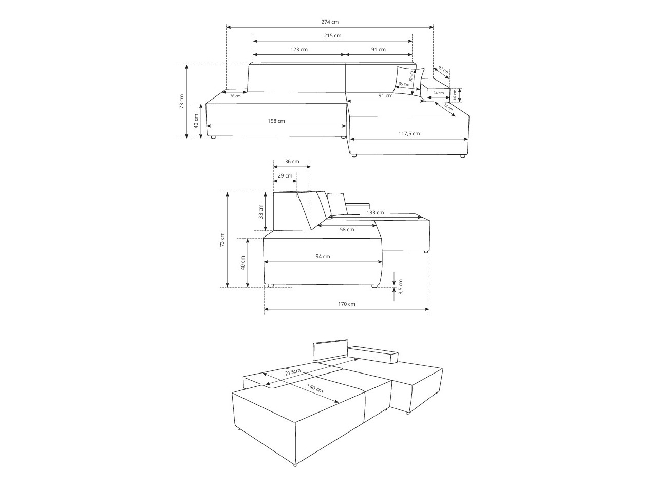 Угловой диван Kingston 187 (Dunбар 35)
