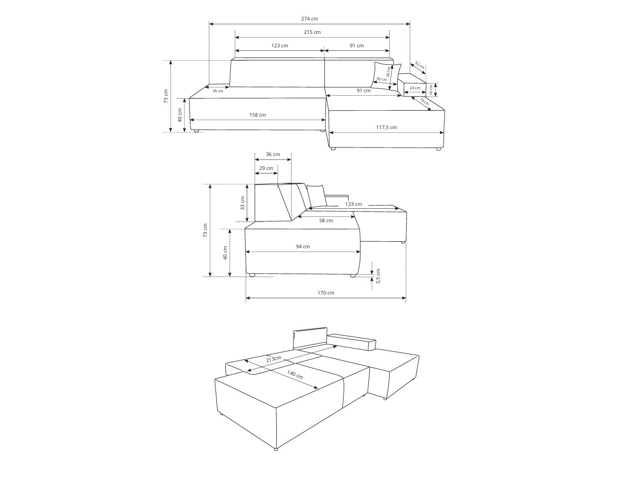 Угловой диван Kingston 187 (Tilia 01)
