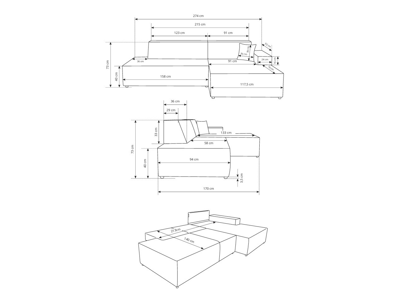 Угловой диван Kingston 187 (Tilia 03)