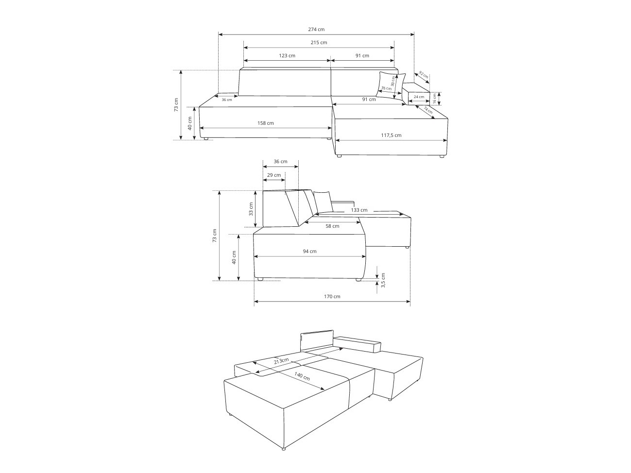 Угловой диван Kingston 187 (Tilia 86)