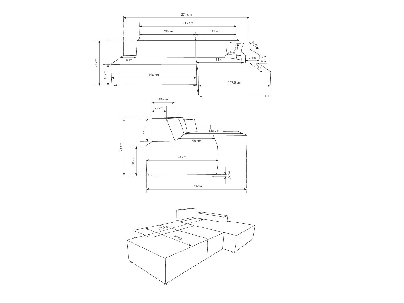 Stūra dīvāns Kingston 187 (Dunbārs 40)