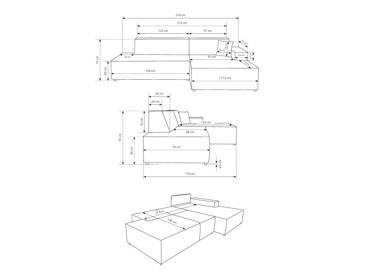 Stūra dīvāns Kingston 187 (Dunbārs 40)