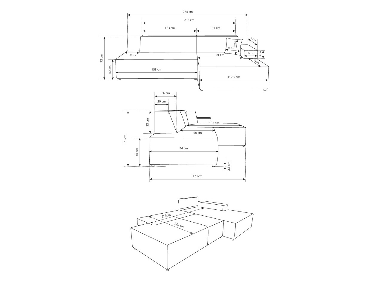 Stūra dīvāns Kingston 187 (Dunbārs 45)