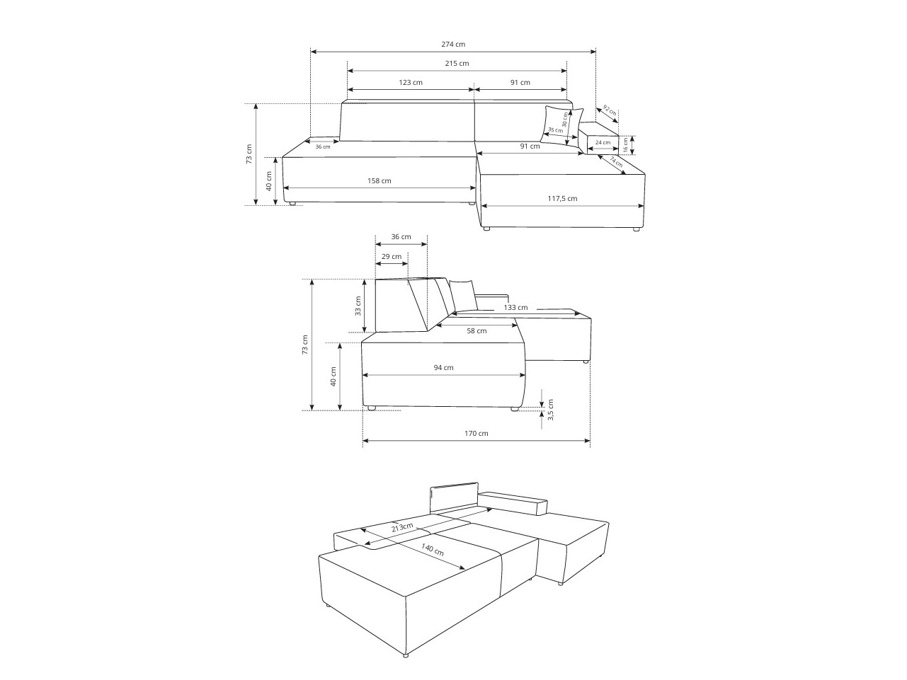Stūra dīvāns Kingston 187 (Dunbārs 75)