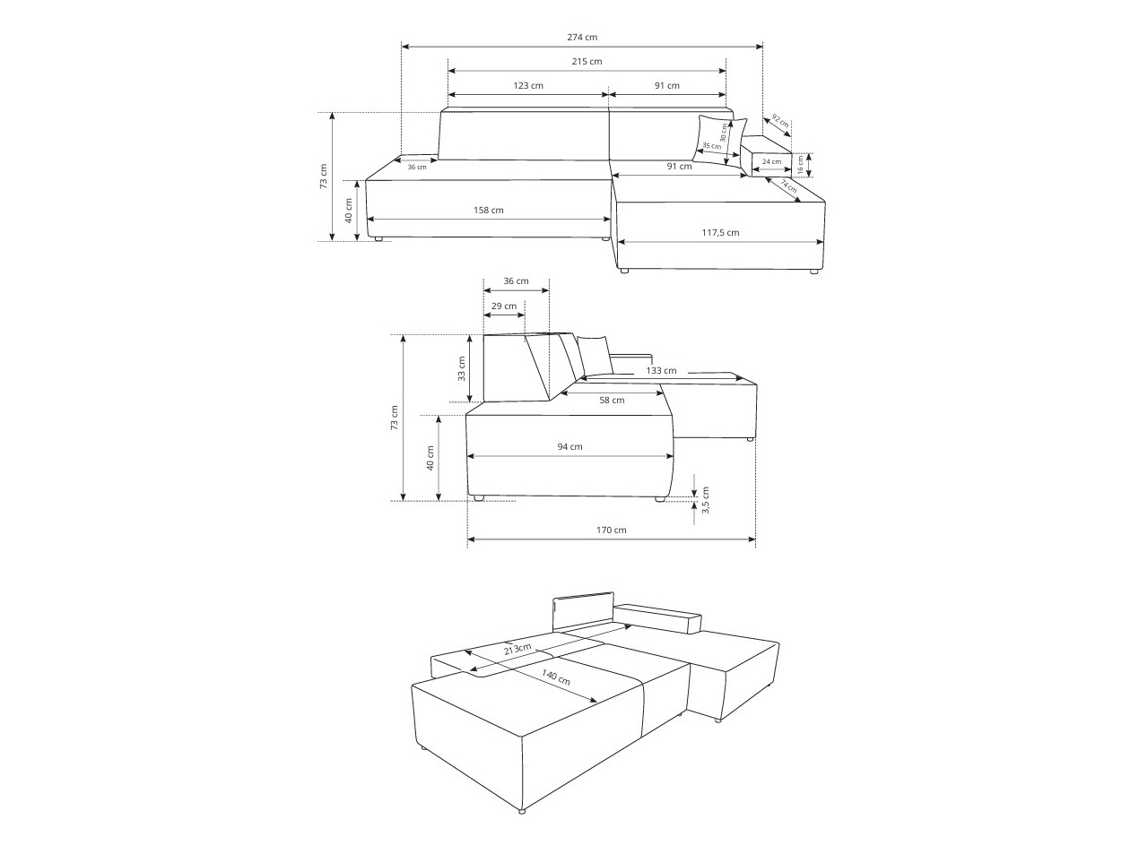 Stūra dīvāns Kingston 187 (Dunbārs 75)